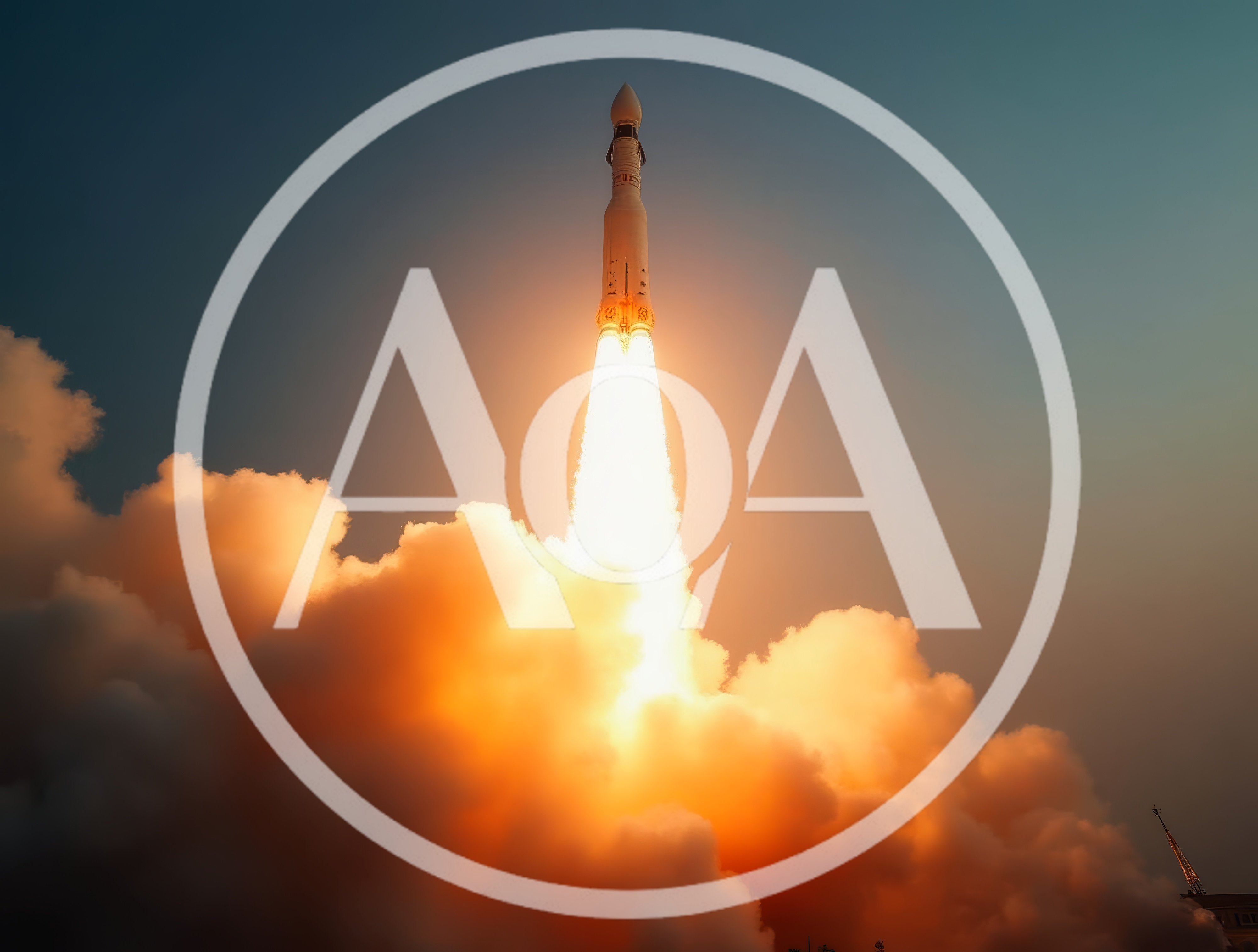 Space Rocket Launching Into The Sky