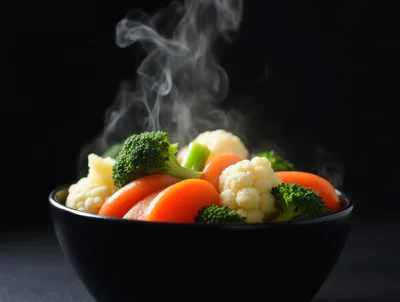 Steaming Bowl Of Fresh Cooked Vegetables