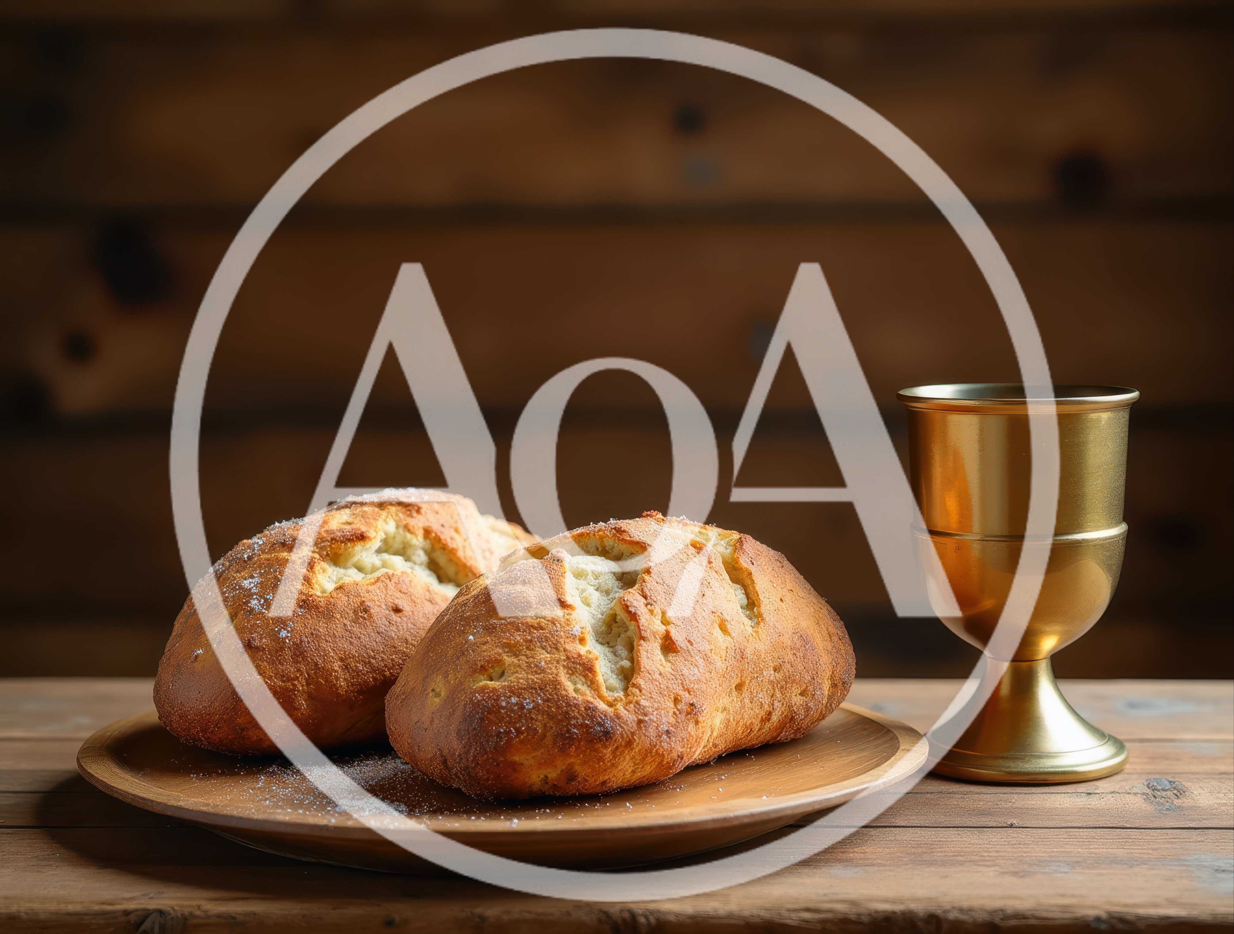 Two Loaves Of Bread And A Golden Chalice