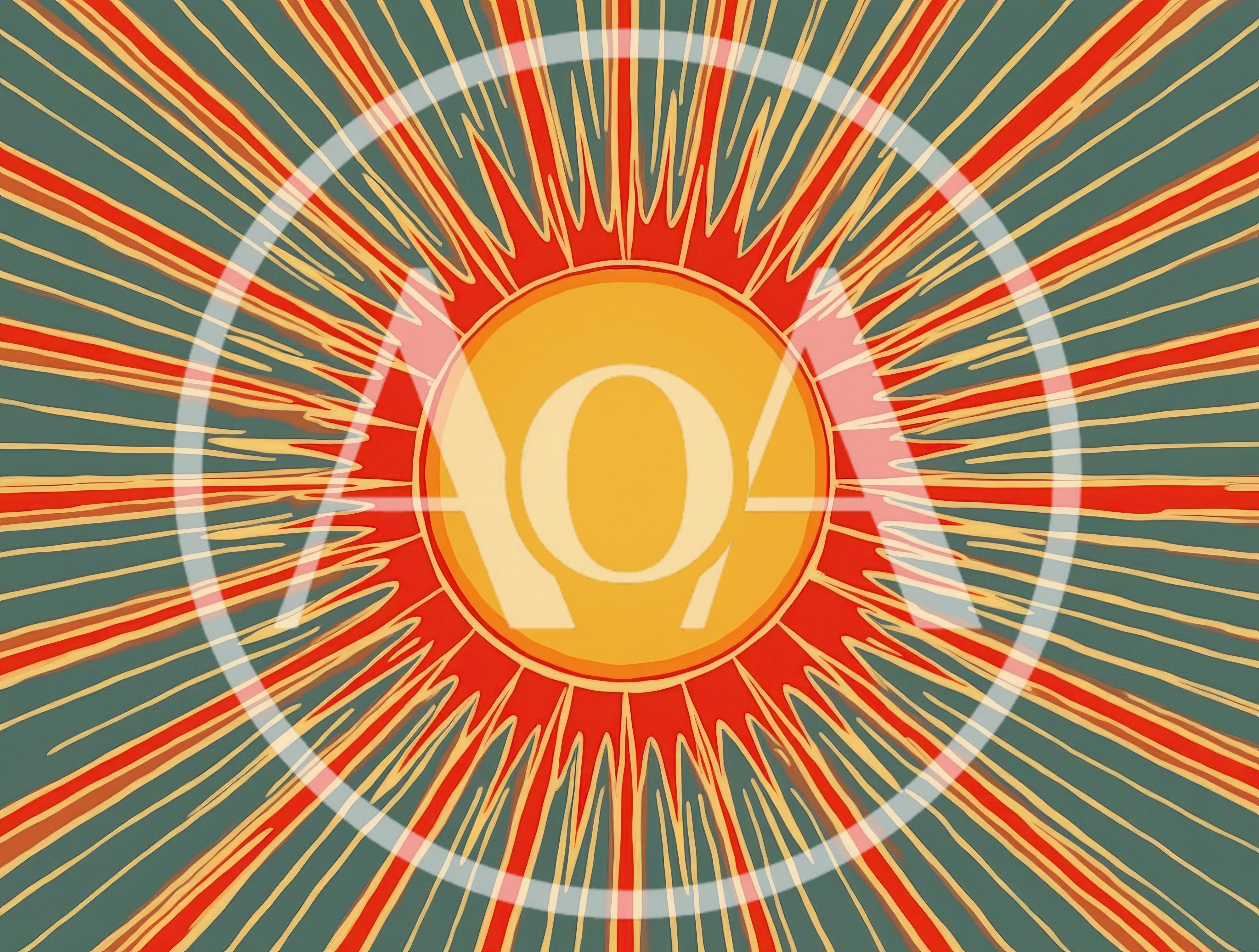 Abstract Sunburst Illustration With Retro Color Palette