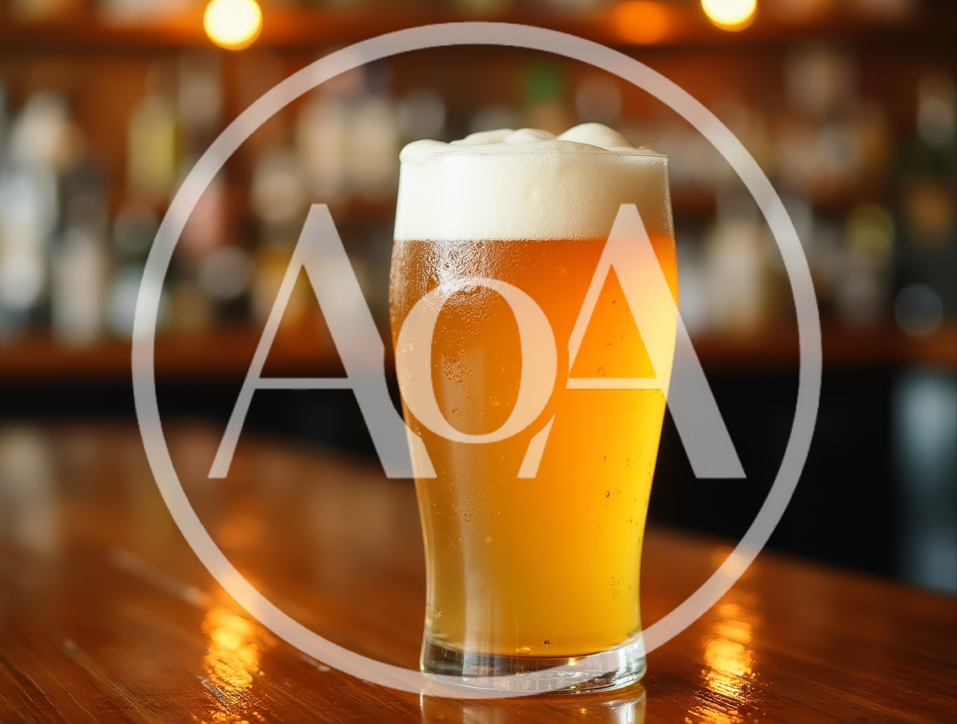 Cold Glass Of Craft Beer On A Bar Counter