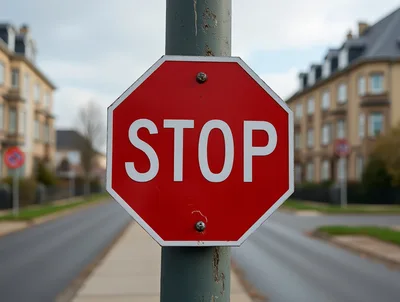 Red Octagonal Stop Sign on a Residential Street