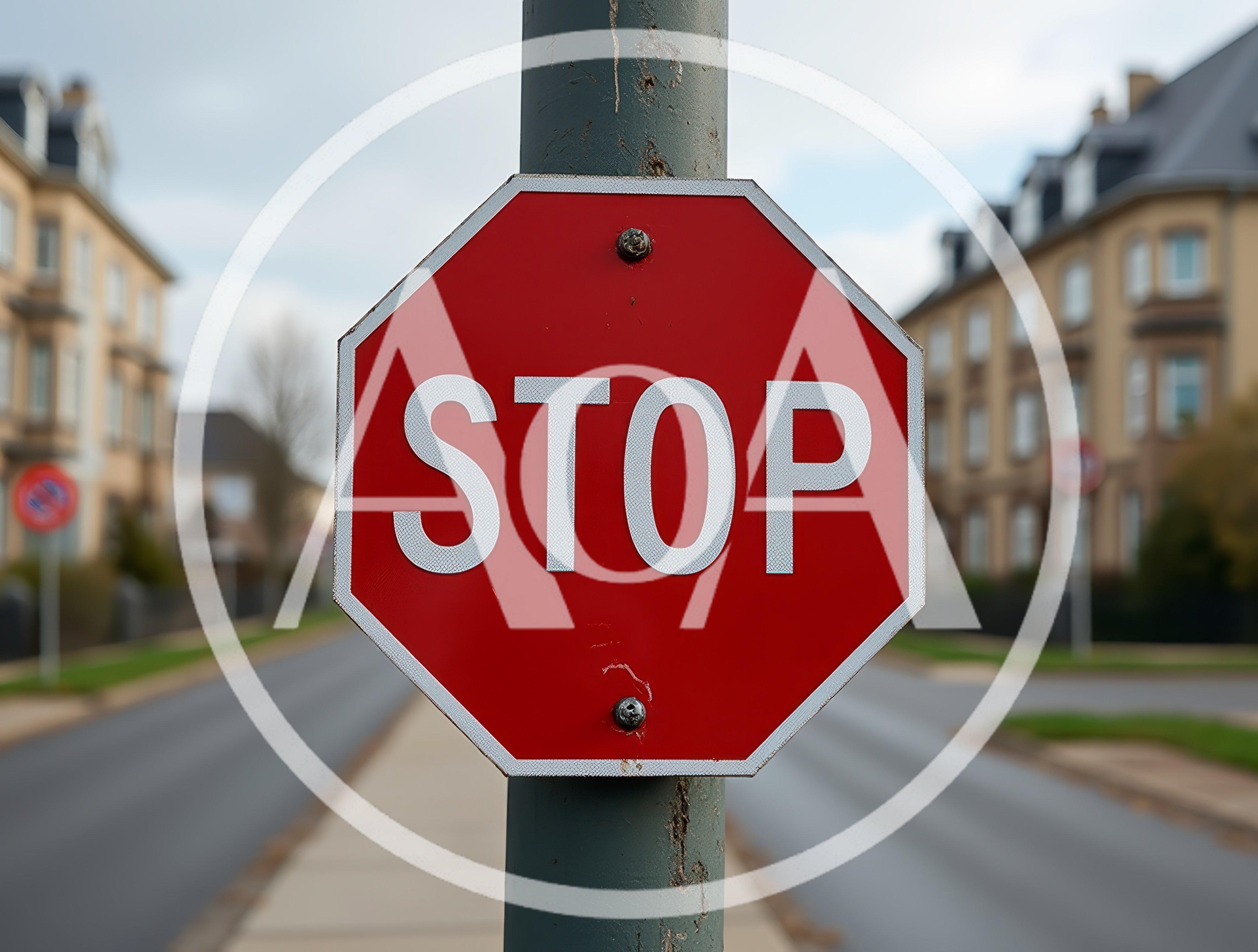 Red Octagonal Stop Sign on a Residential Street