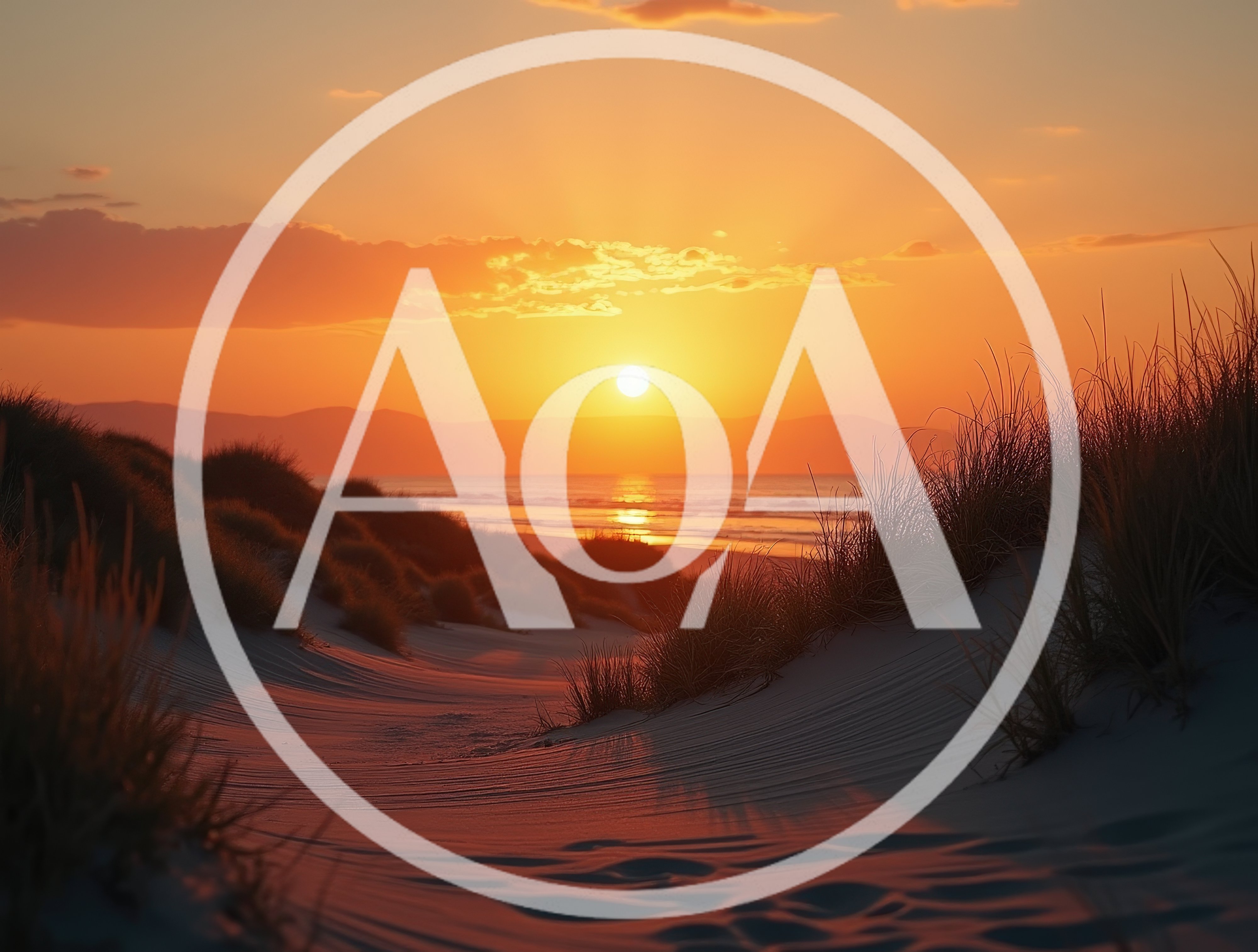 Golden Sunset Over Coastal Sand Dunes