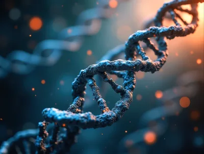 Detailed 3D Render Of A DNA Double Helix