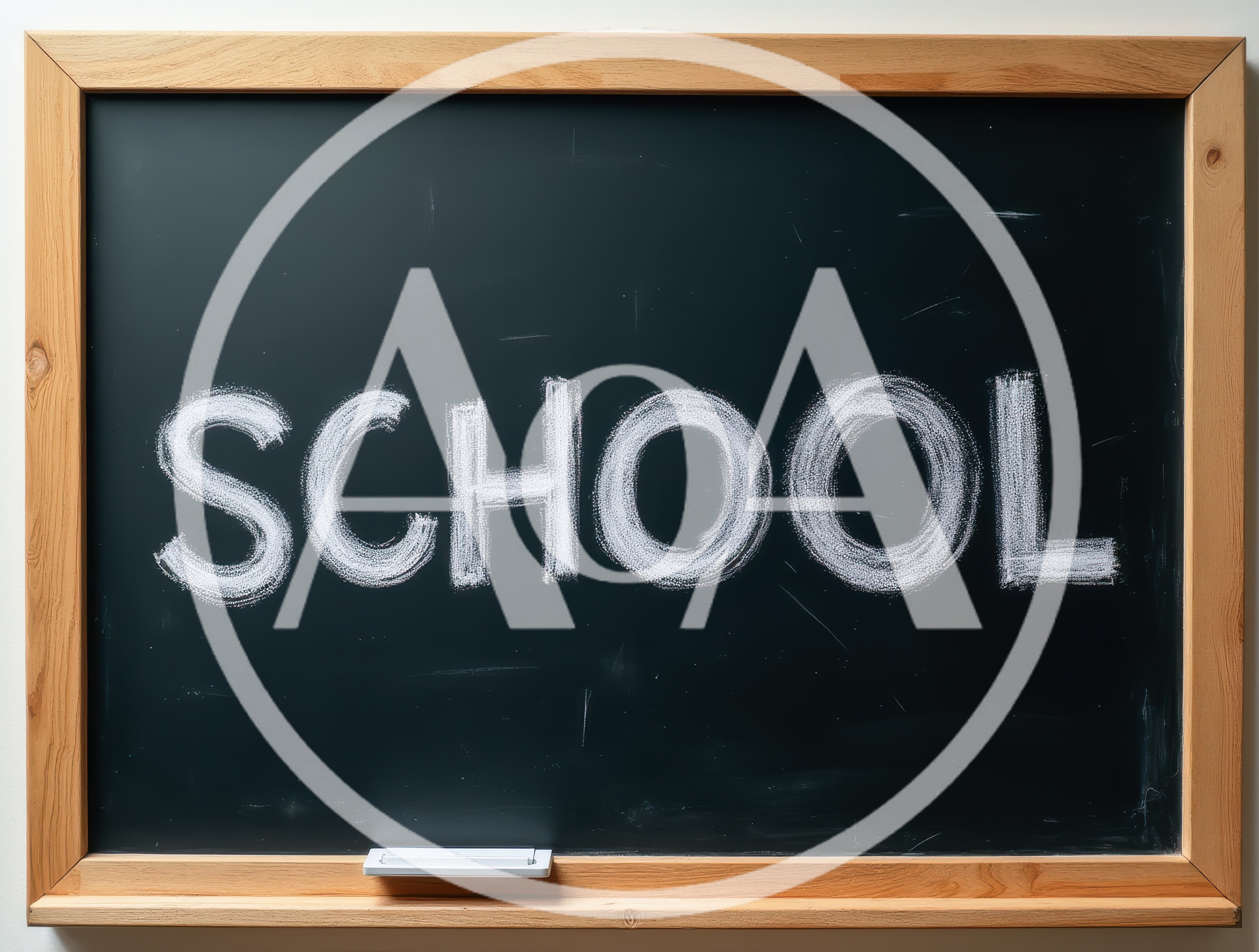 The Word School Written In White Chalk On A Blackboard