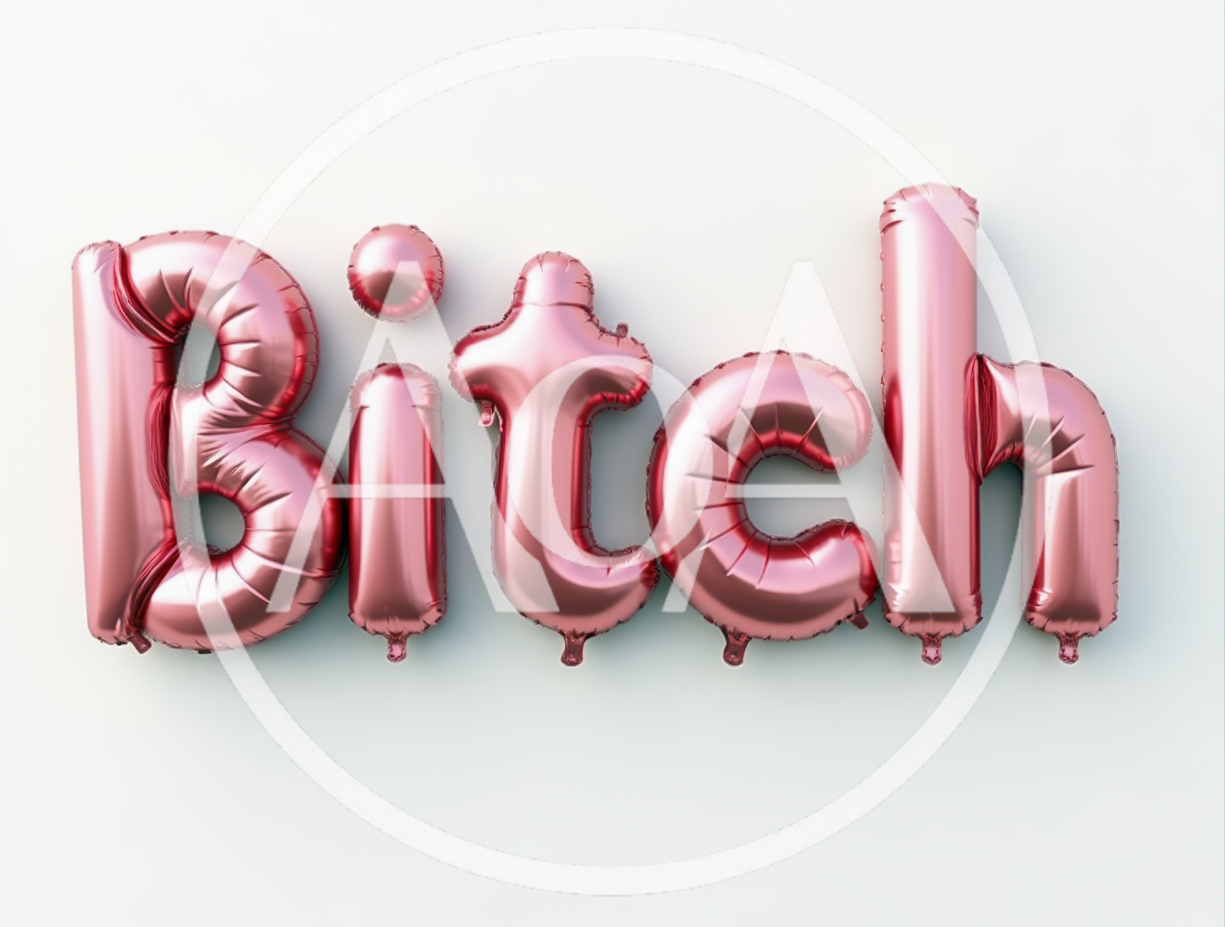 Pink Foil Balloon Letters Spelling The Word Bitch