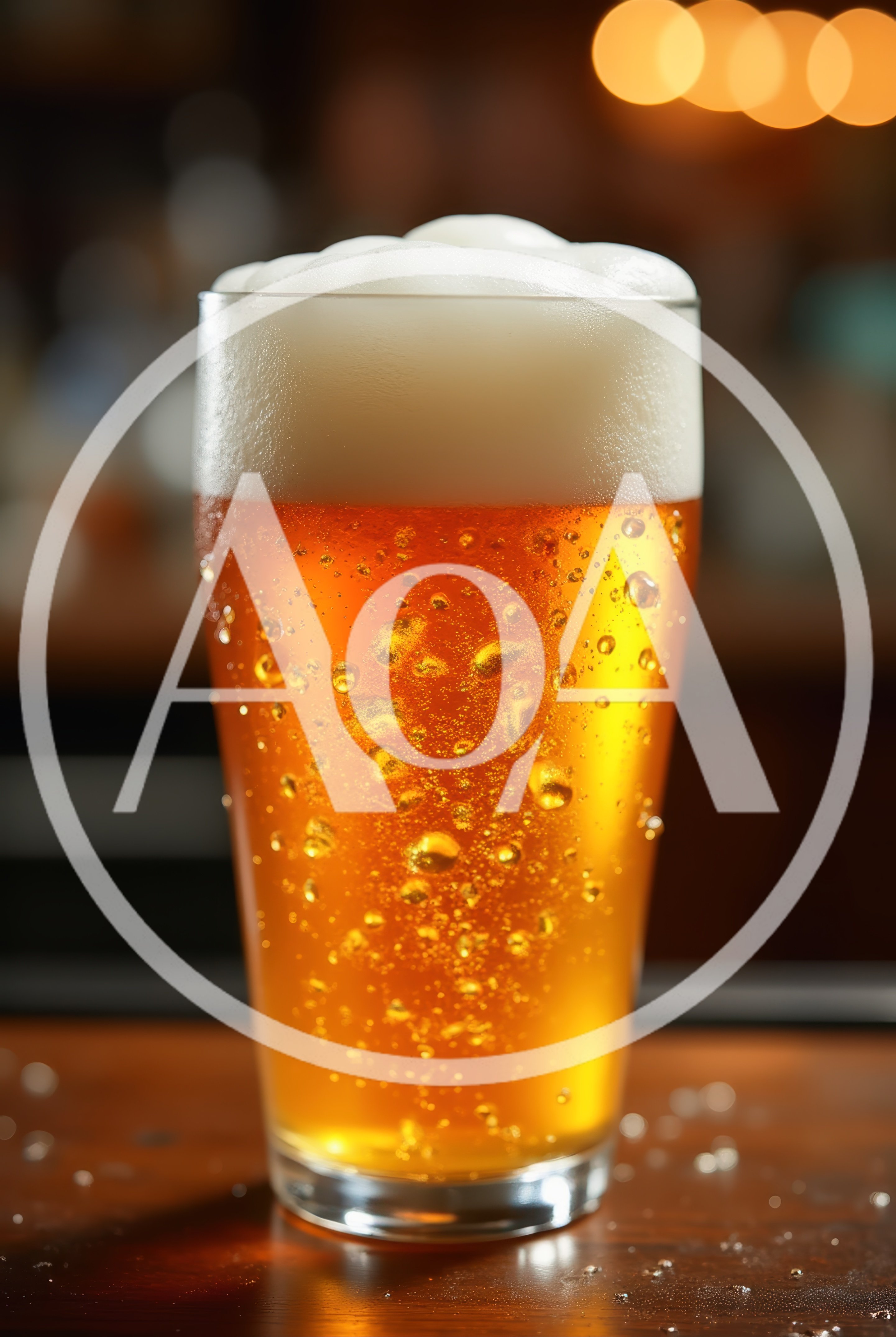 Cold Glass Of Golden Beer With Frothy Head