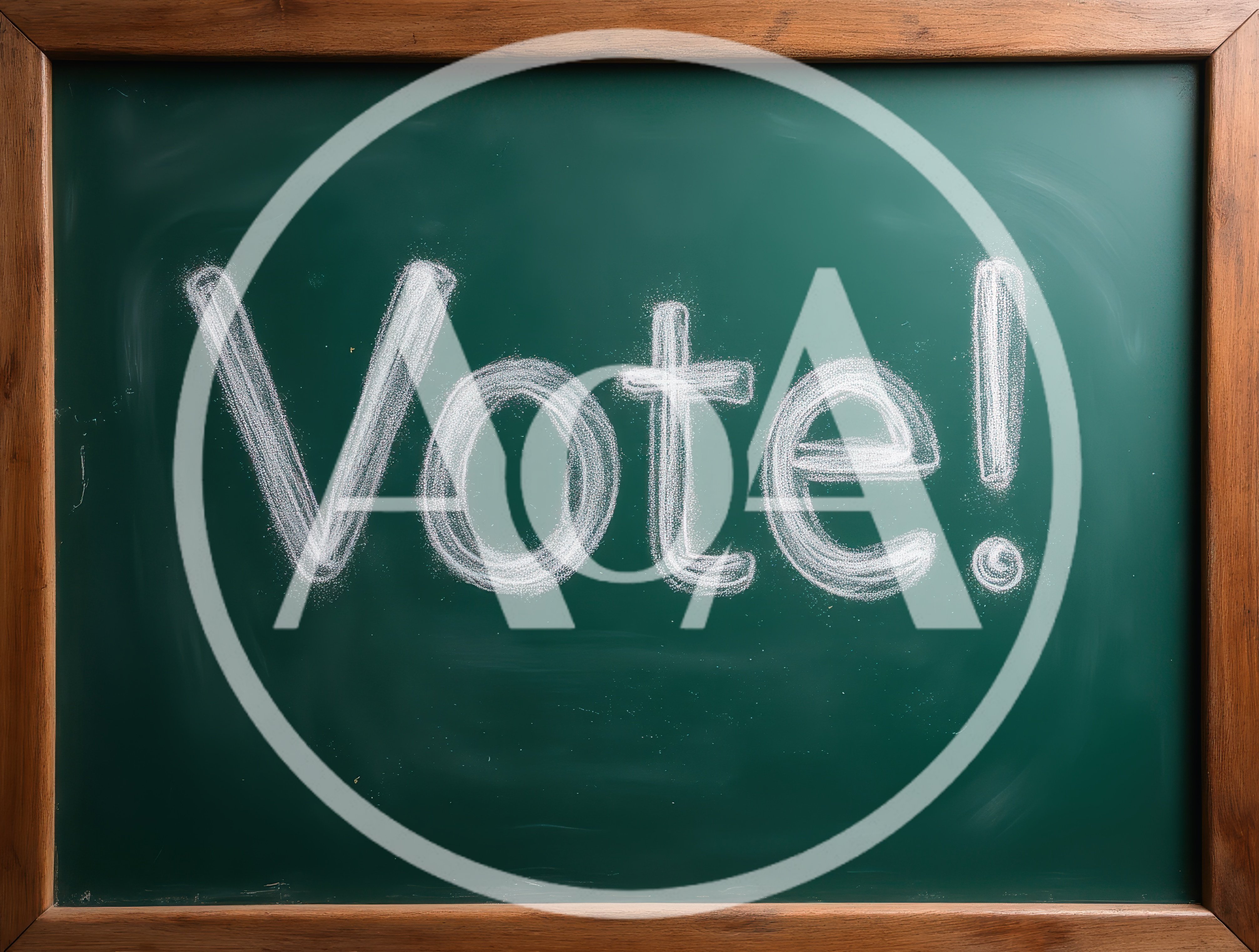 Vote Written In White Chalk On A Green Blackboard