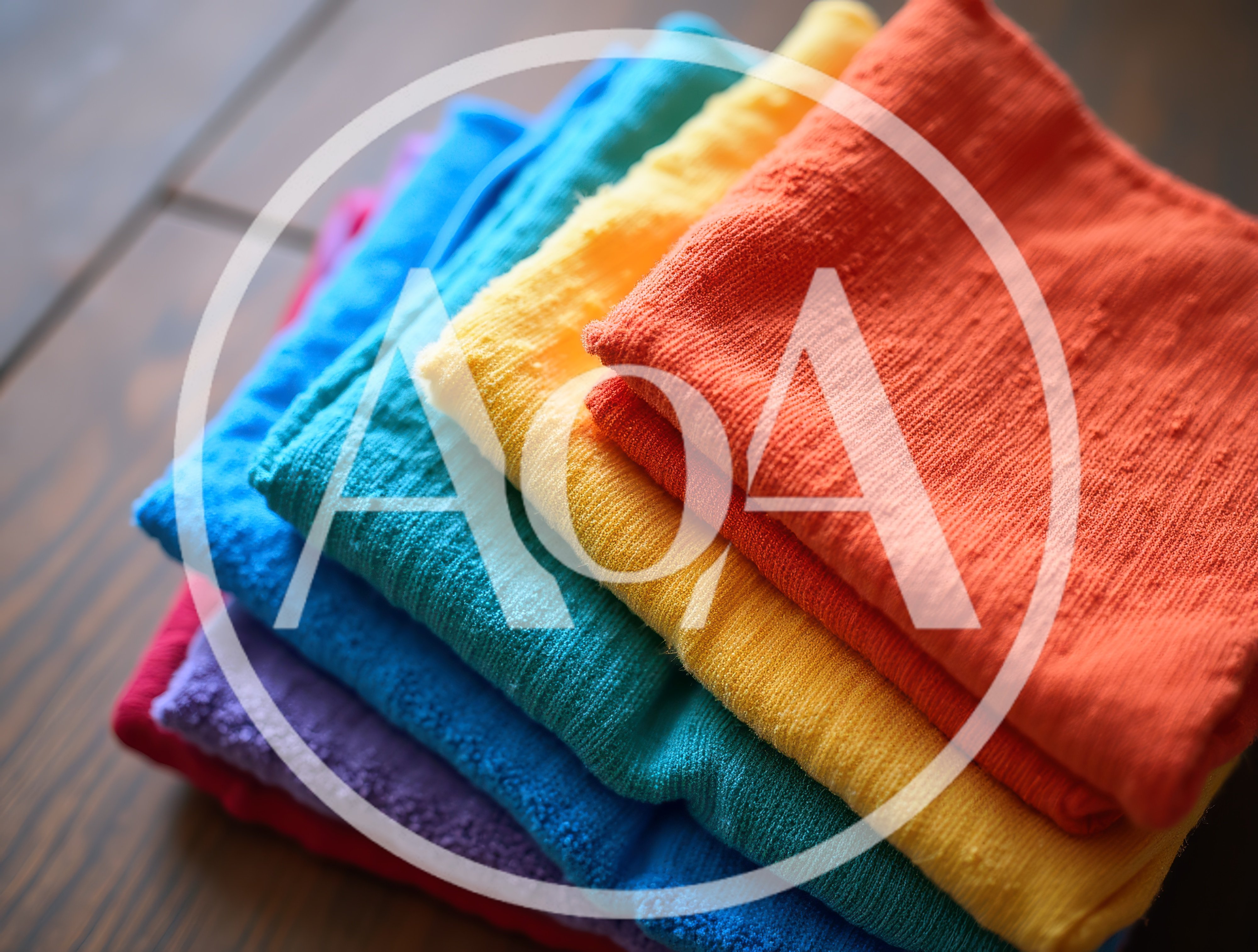 Stack Of Colorful Folded Microfiber Cleaning Cloths