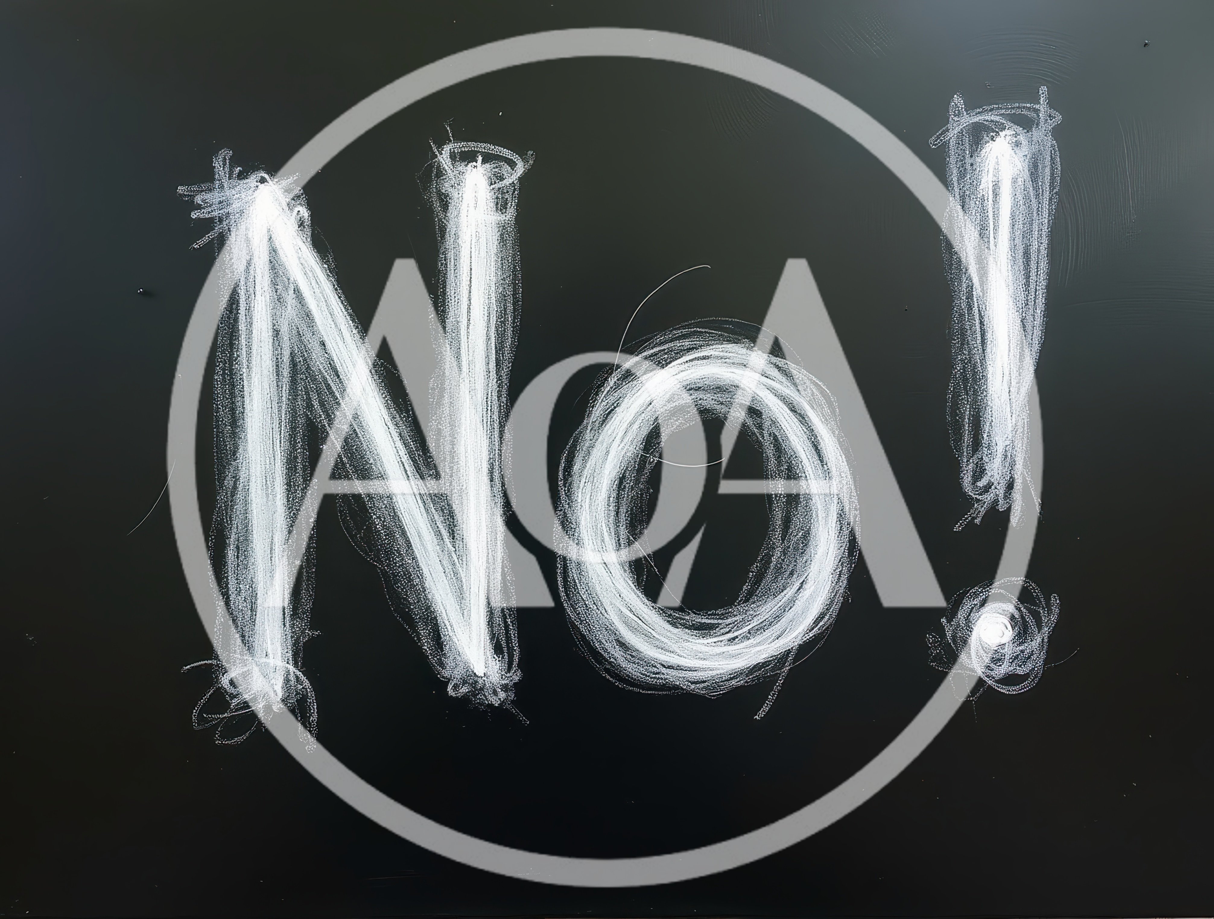 White Chalk Writing No Exclamation Mark On Blackboard