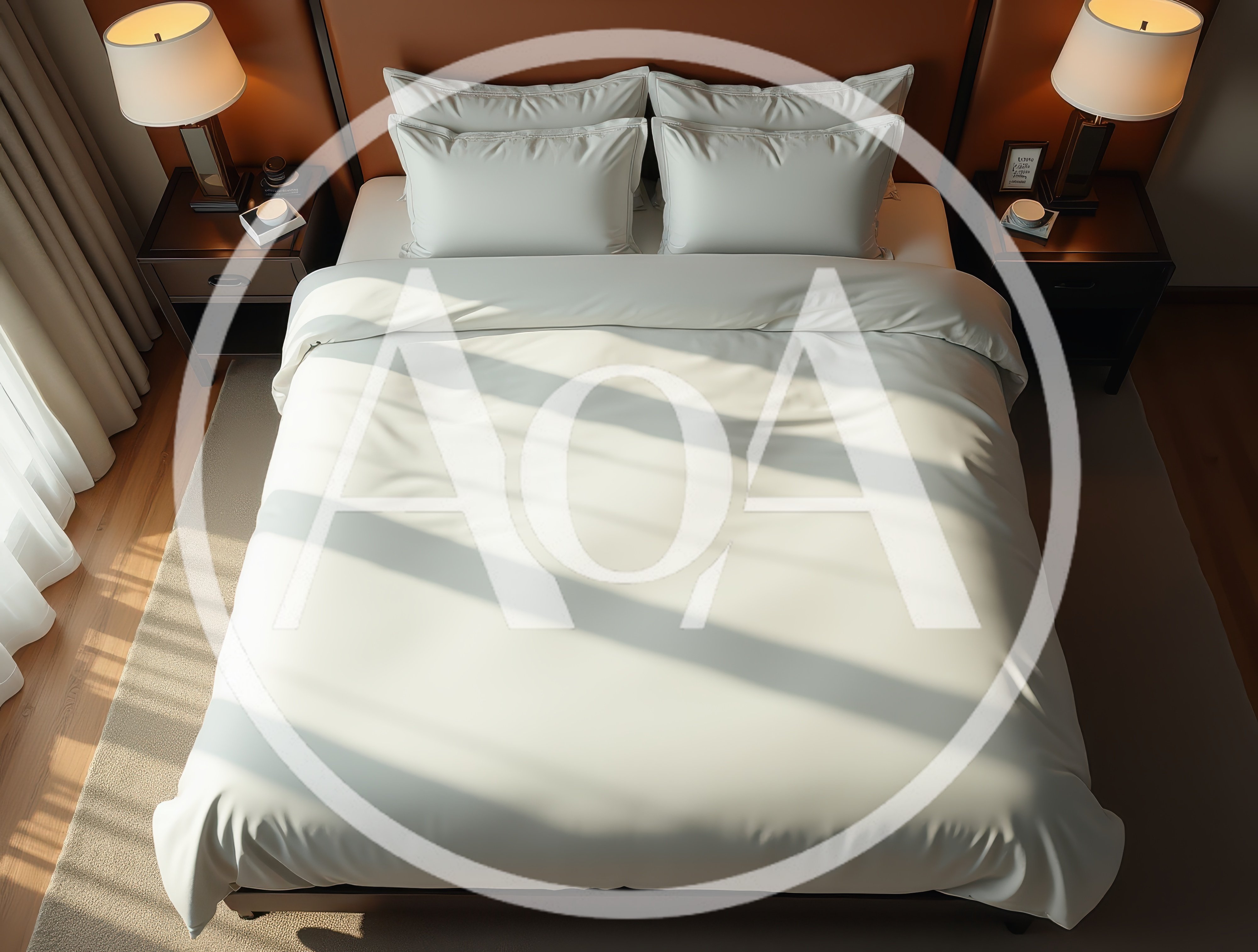Top Down View Of A Modern Hotel Bedroom