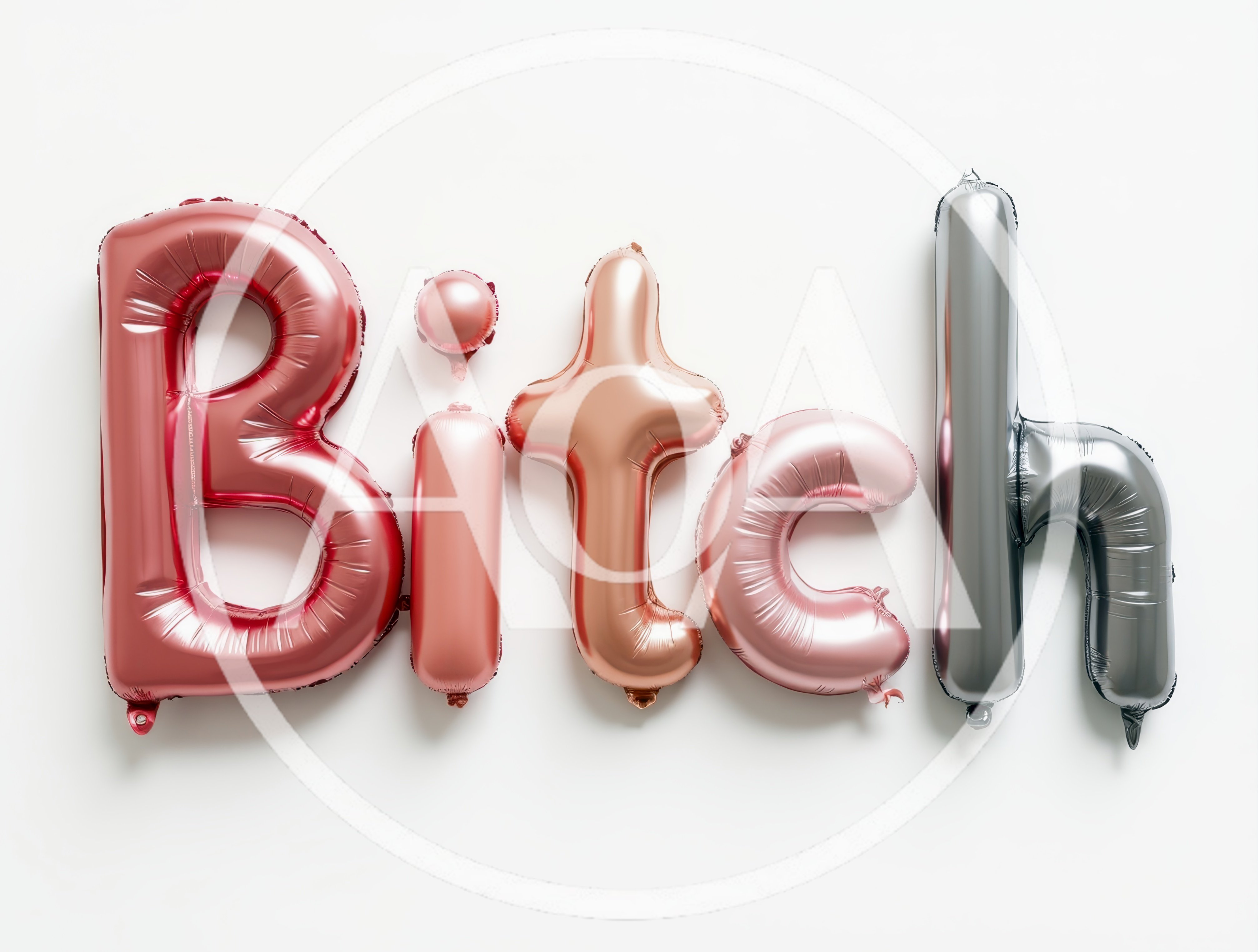 Foil Balloon Letters Spelling Out The Word Bitch
