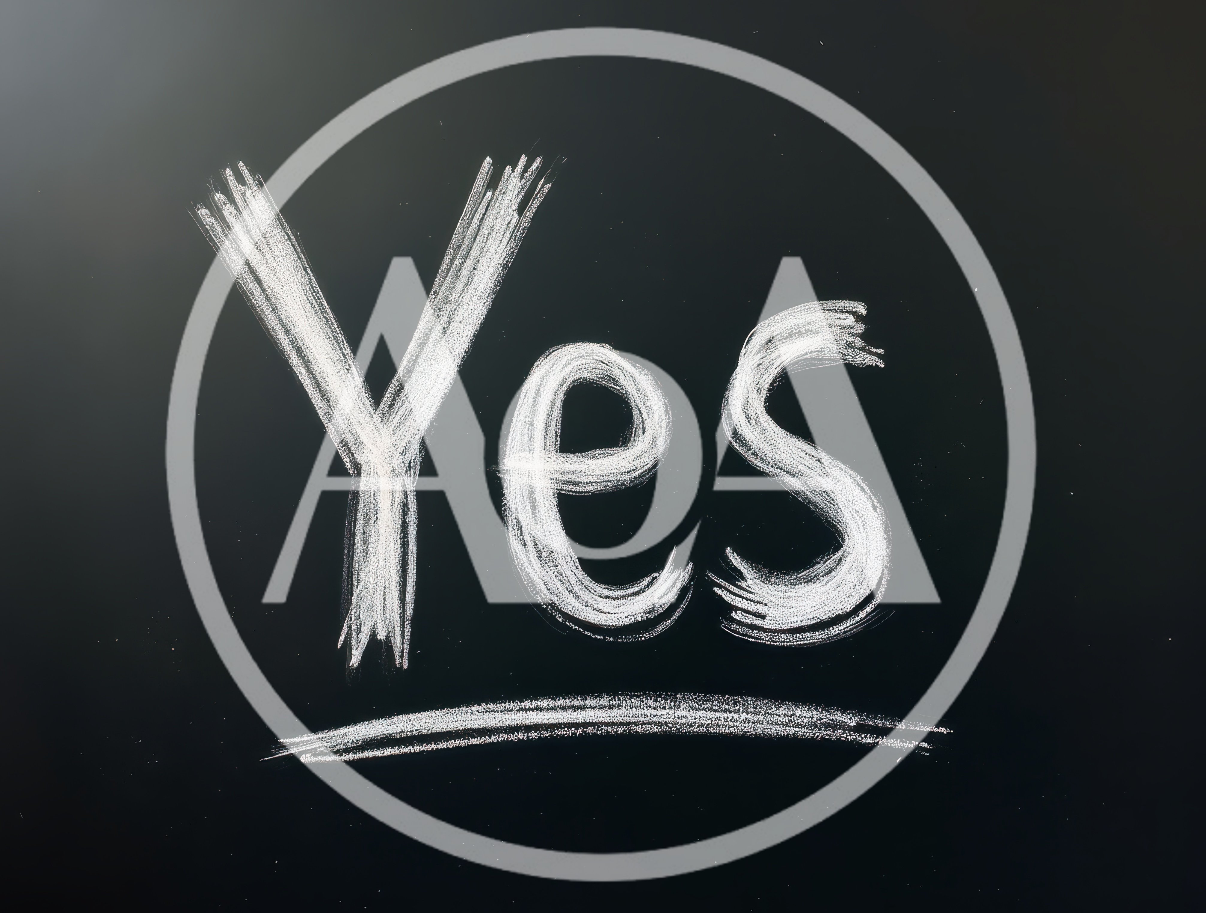 Yes Written In White Chalk On A Blackboard