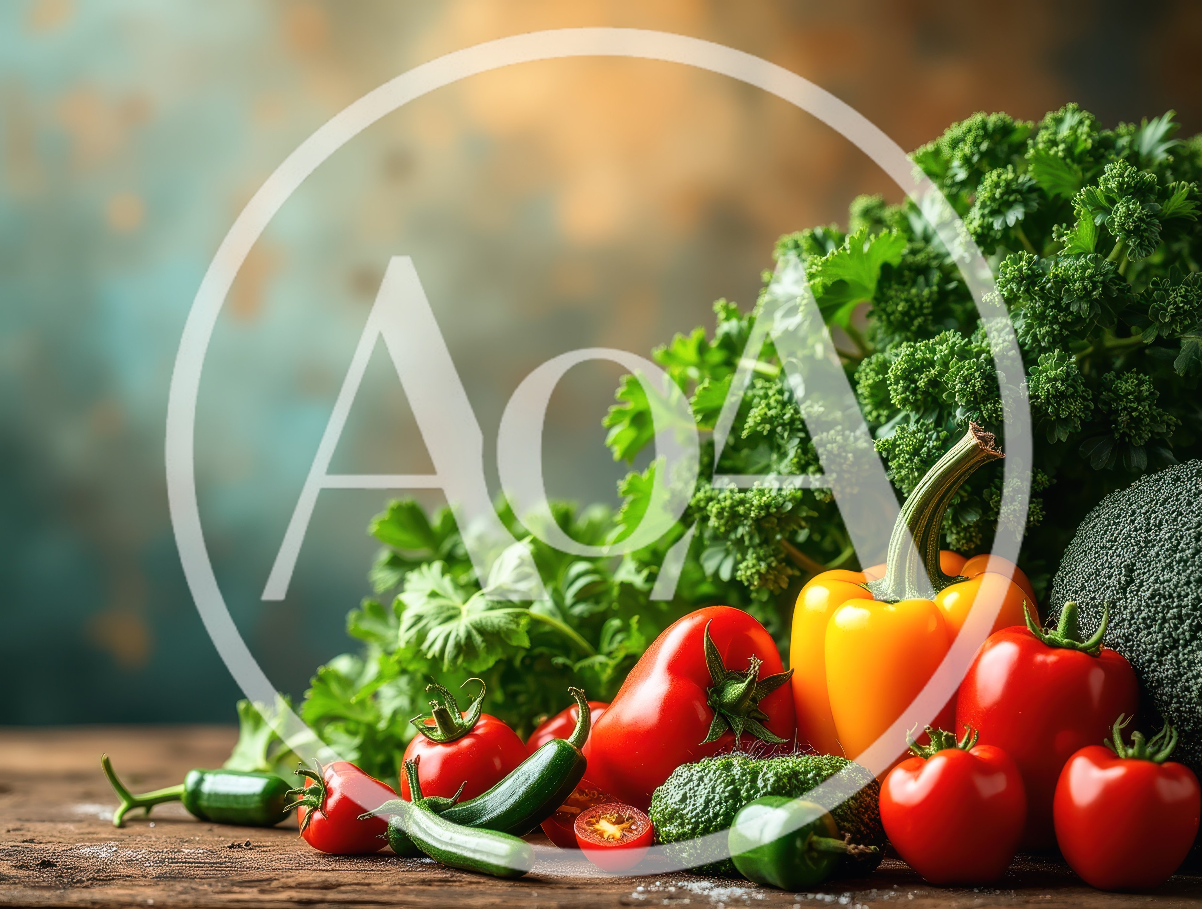 Fresh Assorted Vegetables On A Rustic Wooden Table