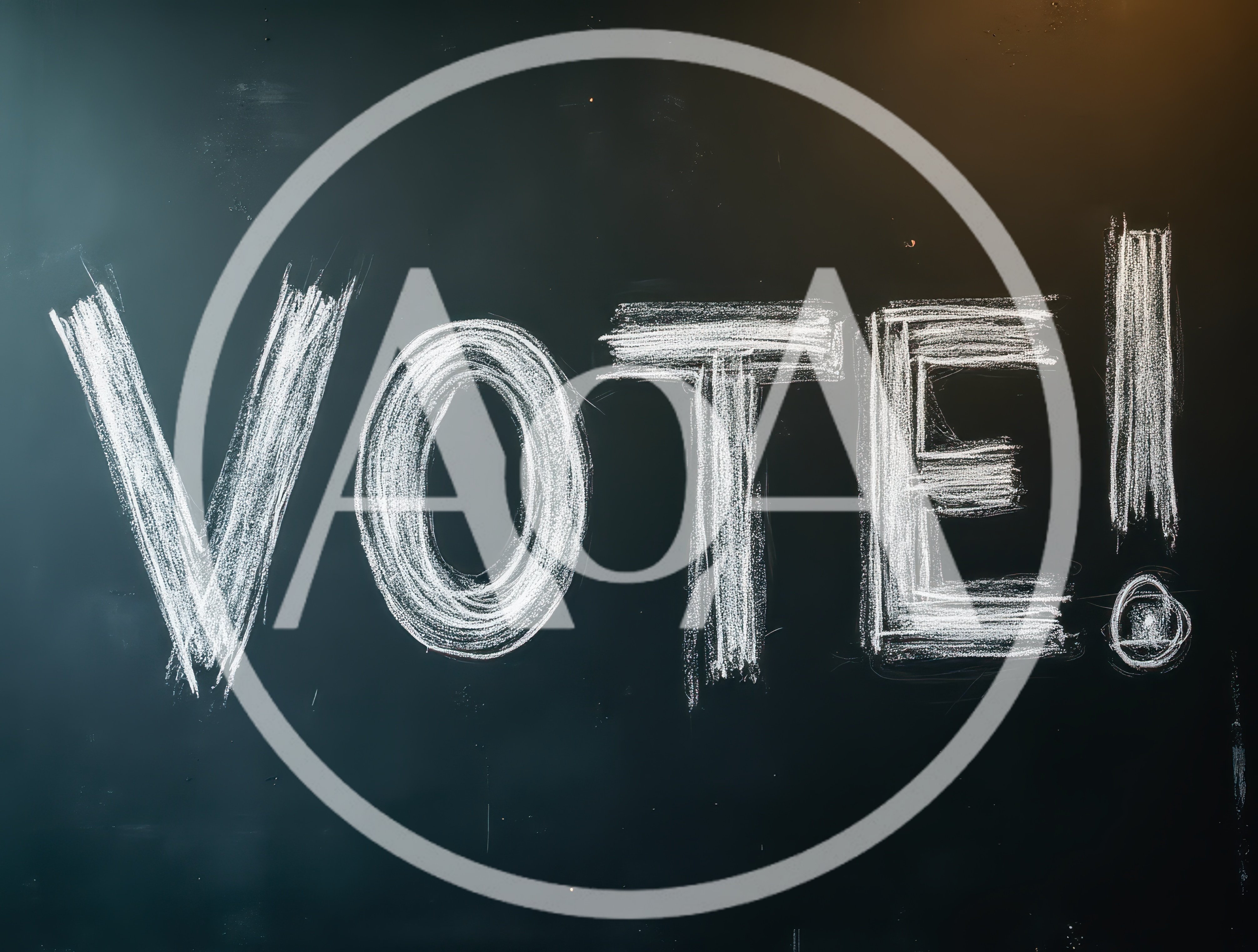 White Chalk Text Vote Written On A Black Blackboard