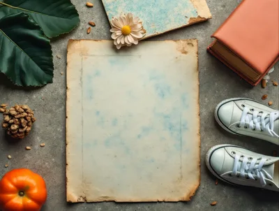 Flat Lay Composition With Vintage Paper And Accessories