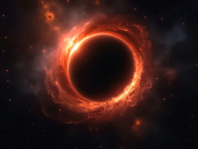 Supermassive Black Hole With Glowing Accretion Disk