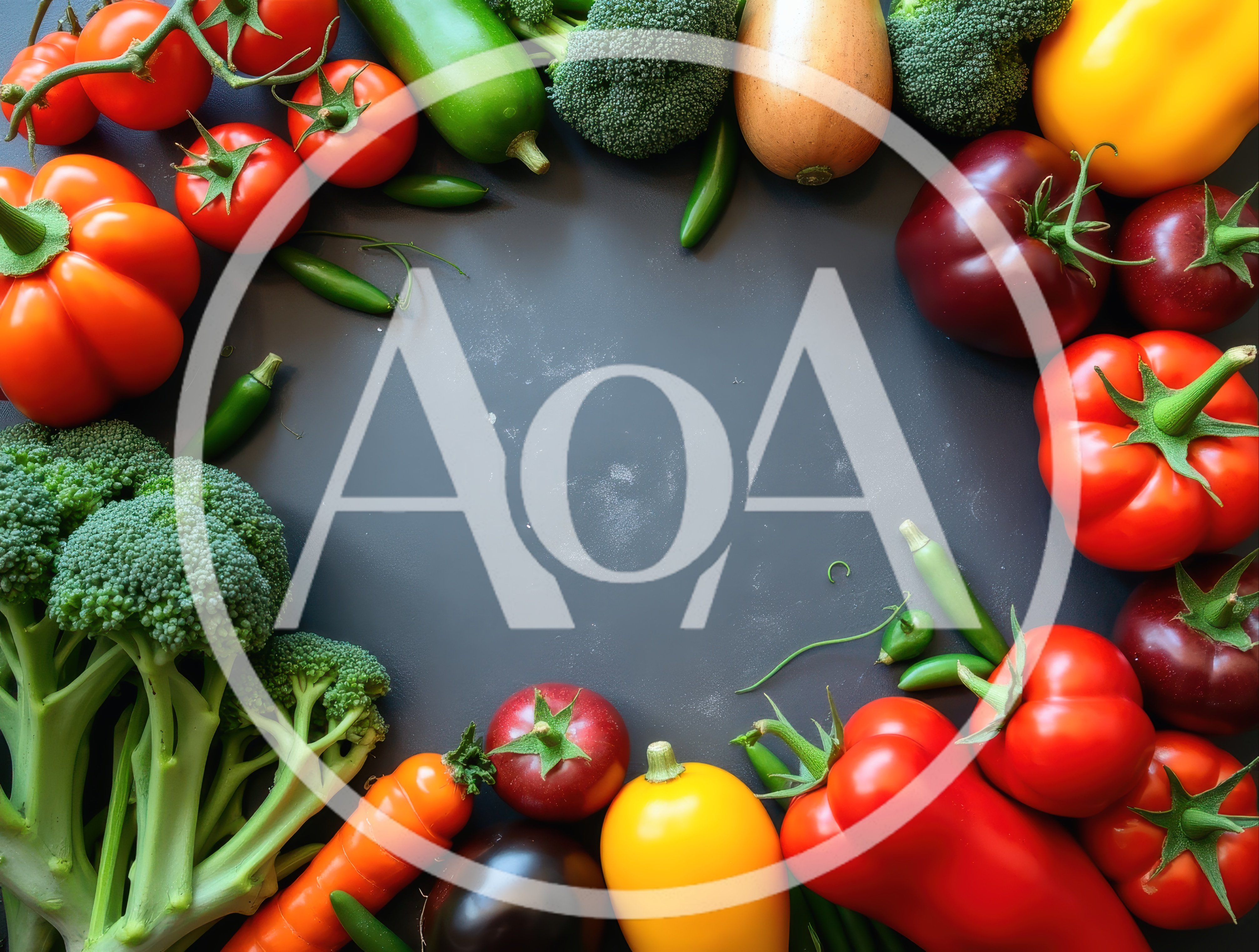 Fresh Vegetables Arranged In A Circular Frame