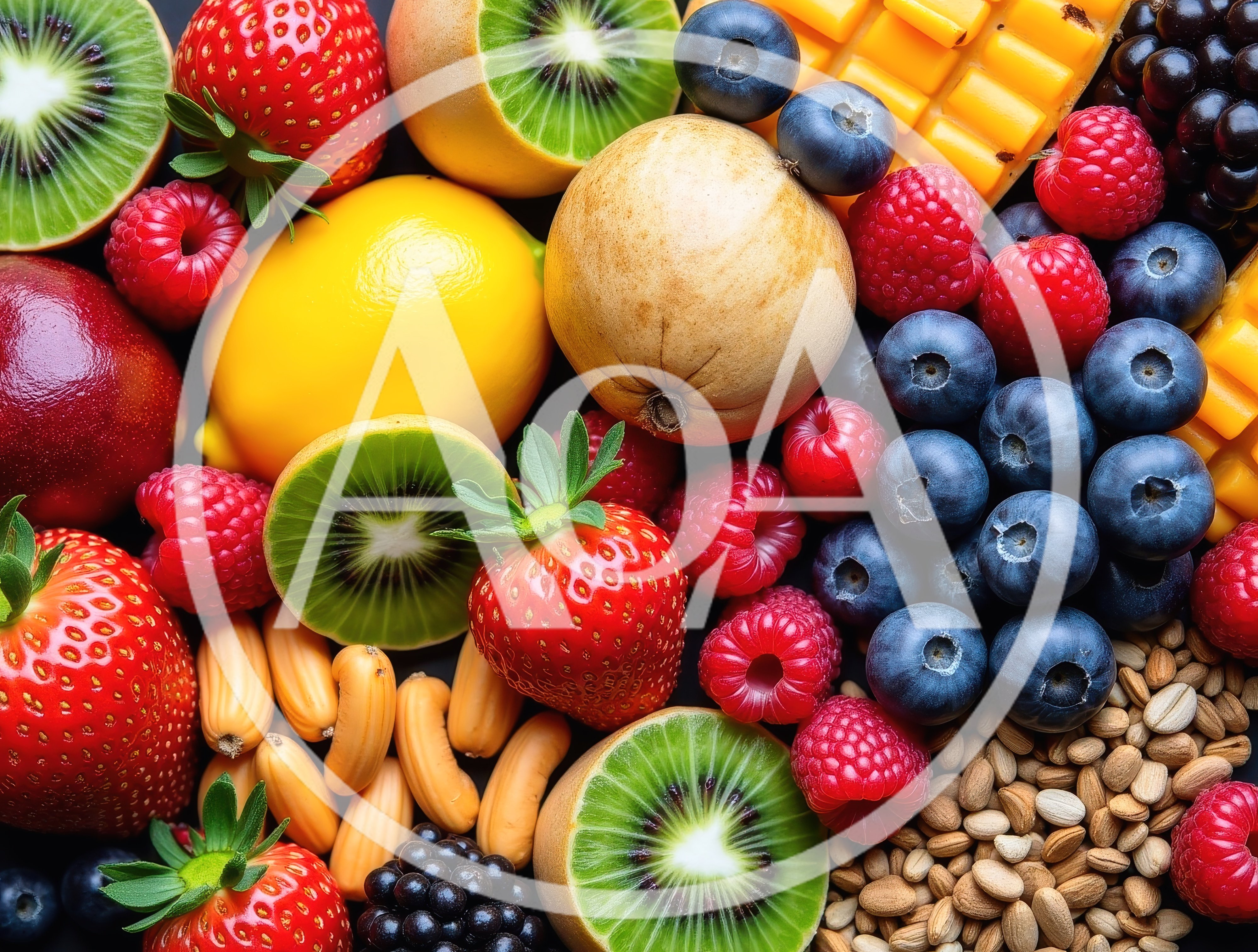 Assorted Fresh Fruits and Nuts Flat Lay