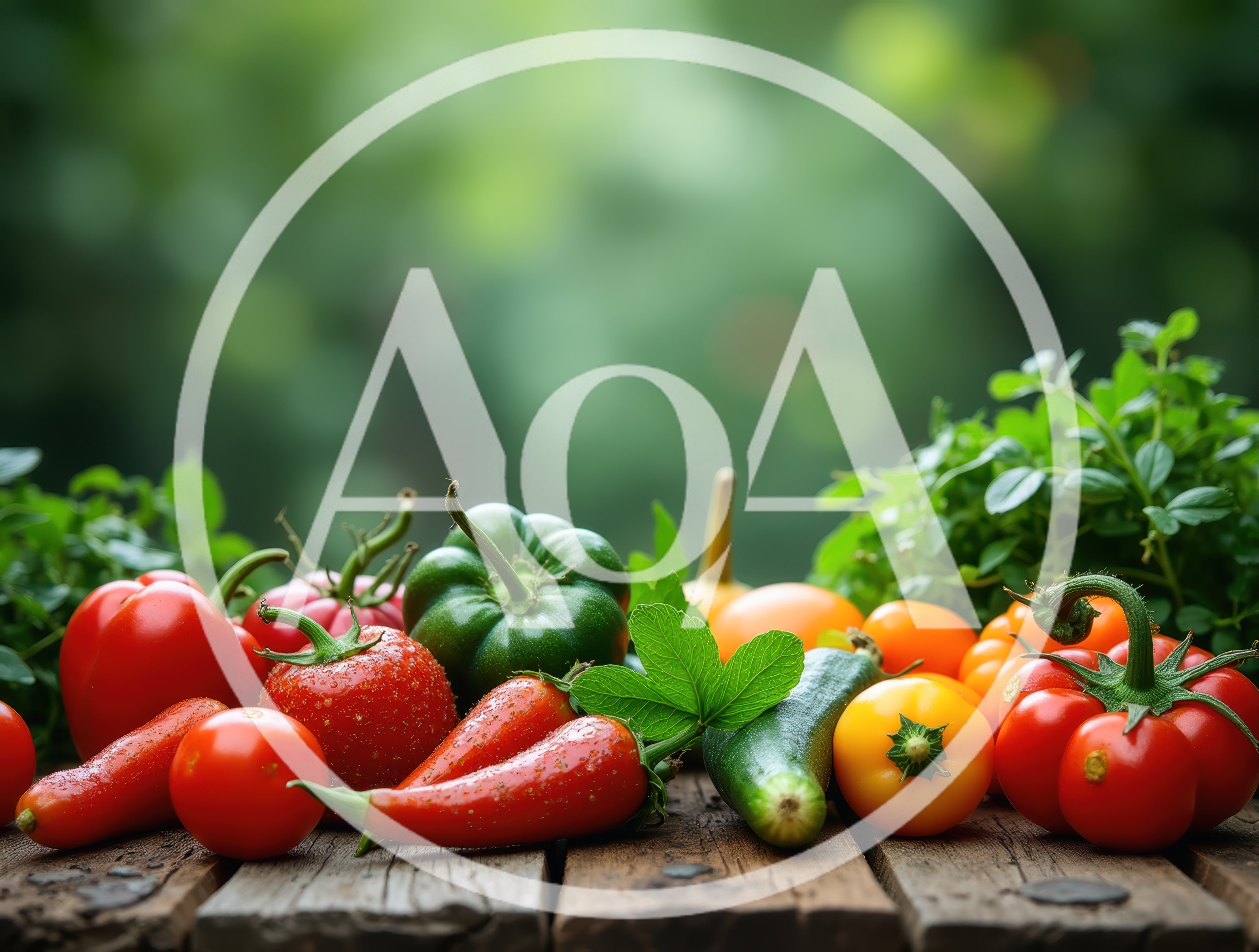 Fresh Organic Vegetables Arranged On A Rustic Wooden Table