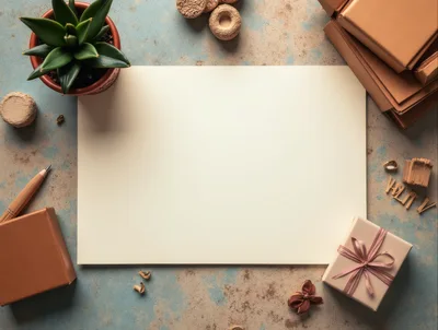 Flat Lay Composition With Blank Paper And Stationery