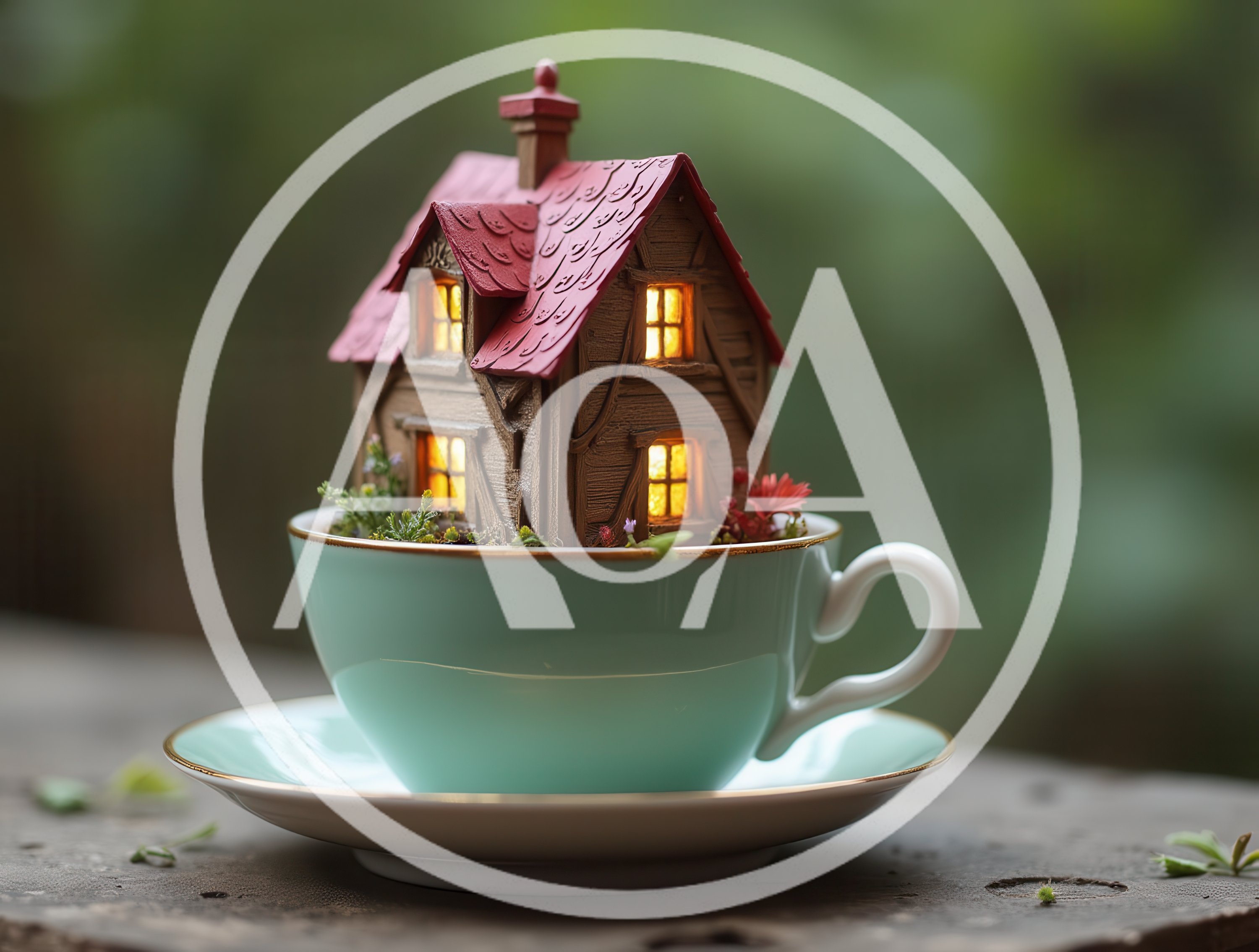 Miniature Fairy Tale House Inside A Teacup