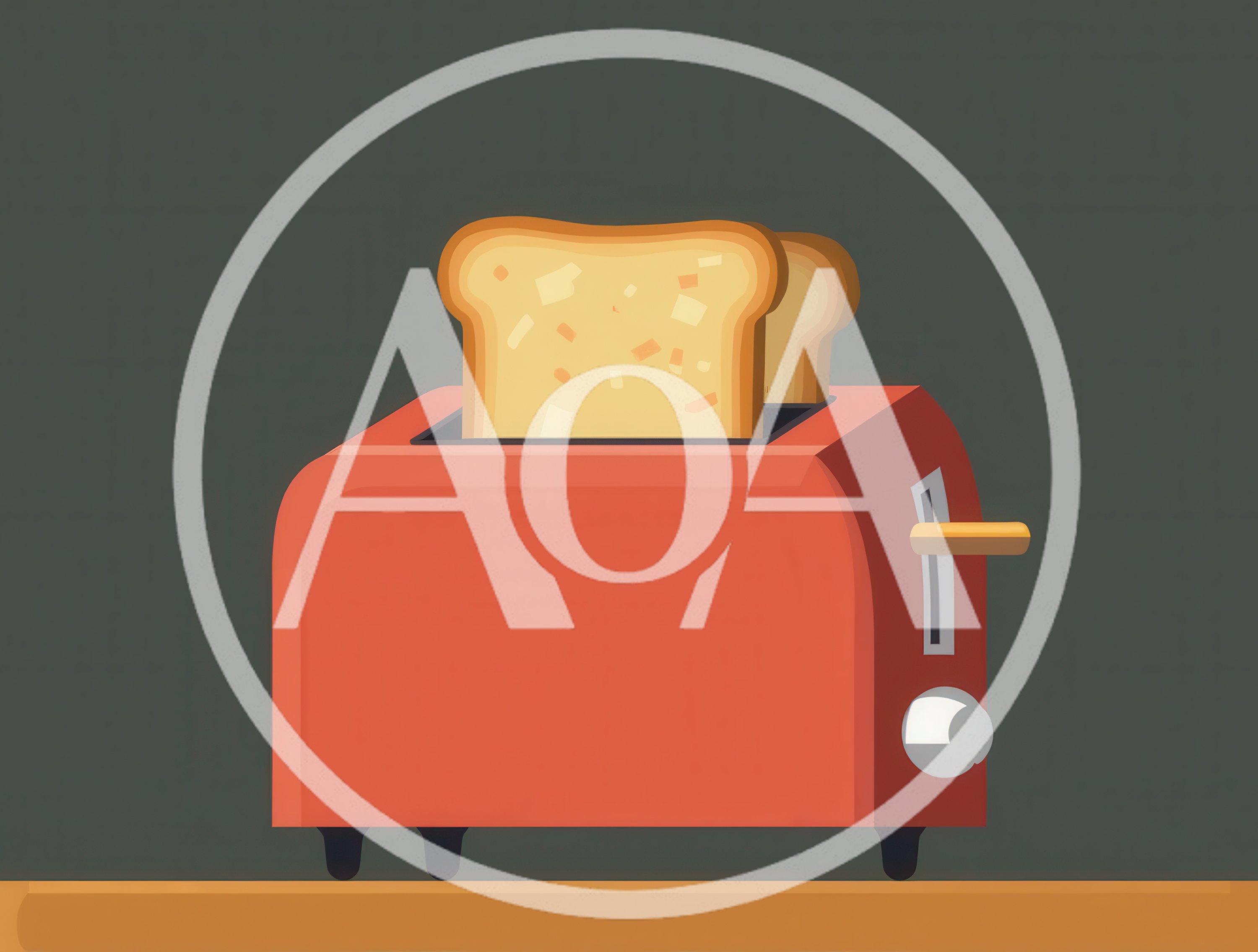 Red Toaster With Slices Of Bread