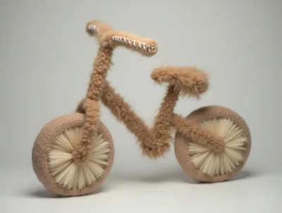Fuzzy Miniature Bicycle Made Of Pipe Cleaners