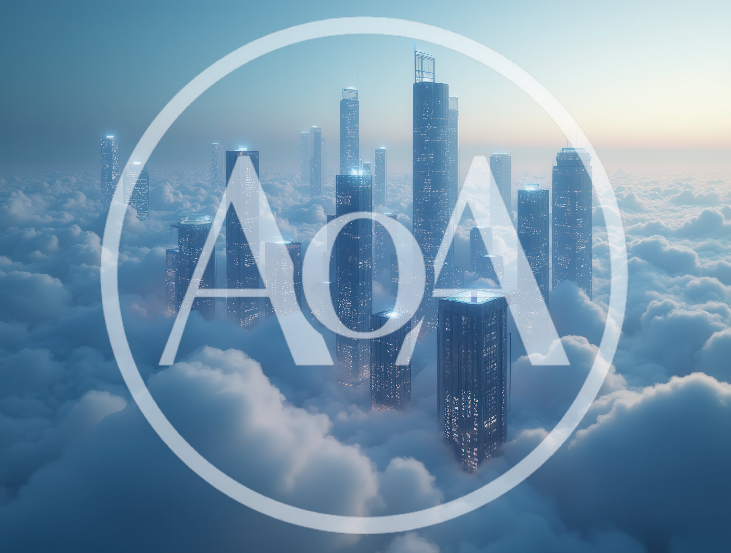 Futuristic Skyscrapers Rising Above Dense Clouds