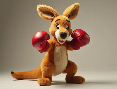 Cartoon Kangaroo Wearing Red Boxing Gloves