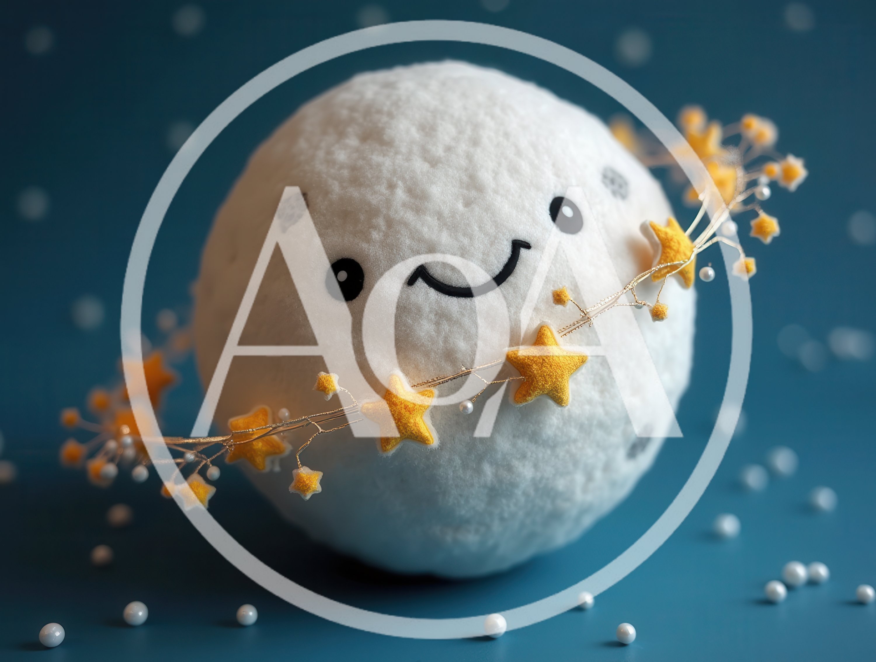 Cute Felt Moon Plush With Star Garland