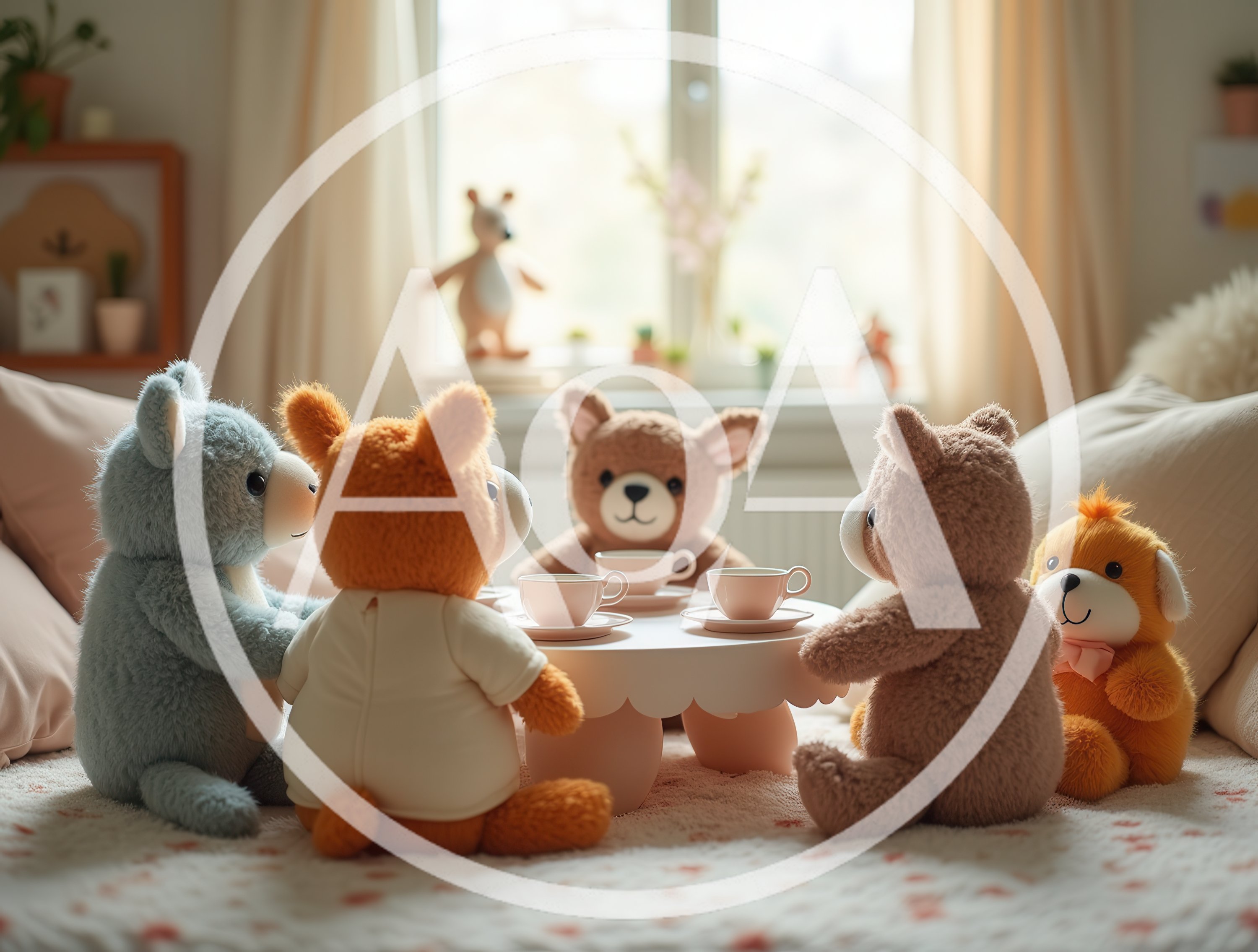 Stuffed Animals Having A Tea Party