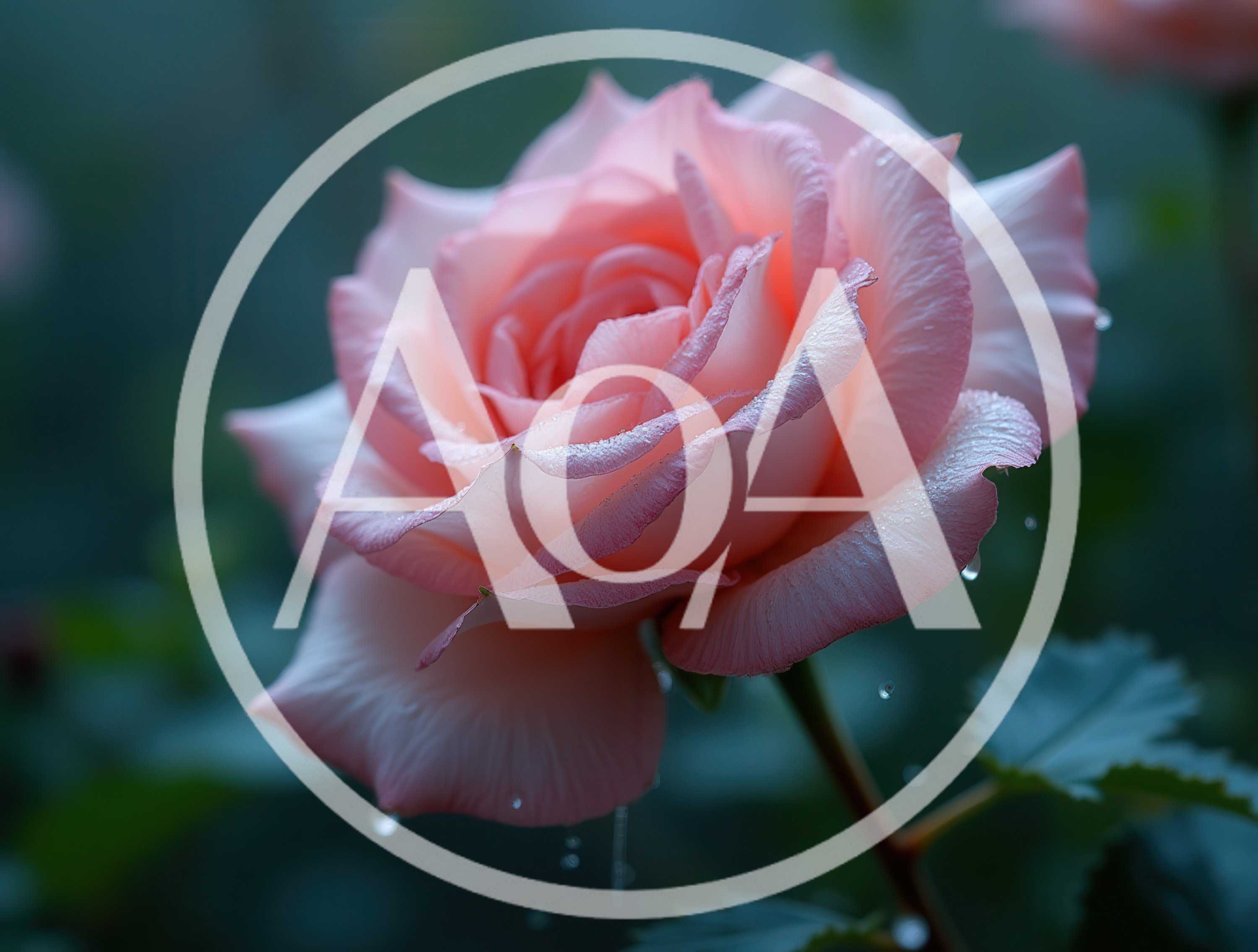 Single Pink Rose With Dew Drops