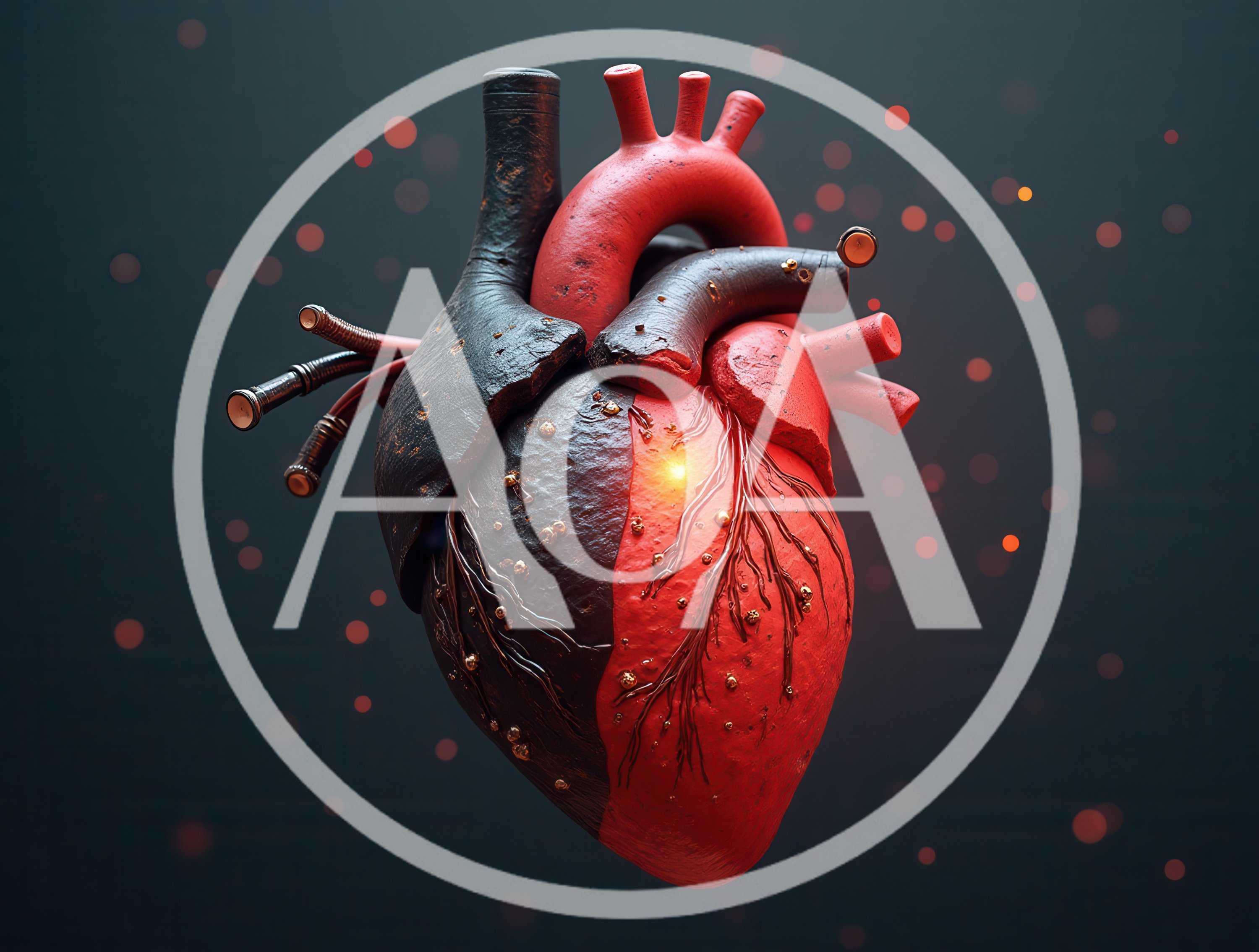 Stylized Anatomical Human Heart With Metallic And Organic Textures