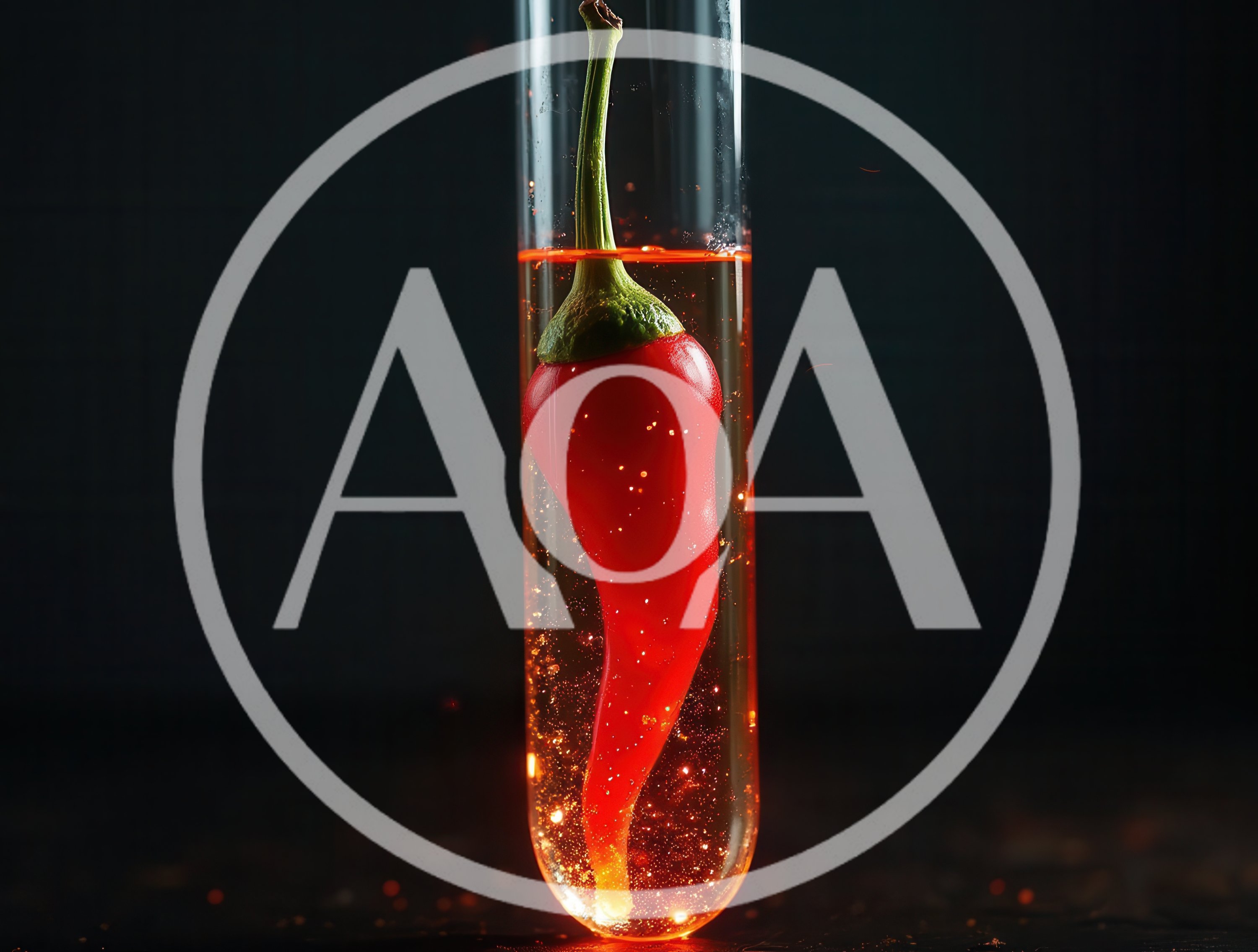 Red Chili Pepper Submerged In A Glass Test Tube