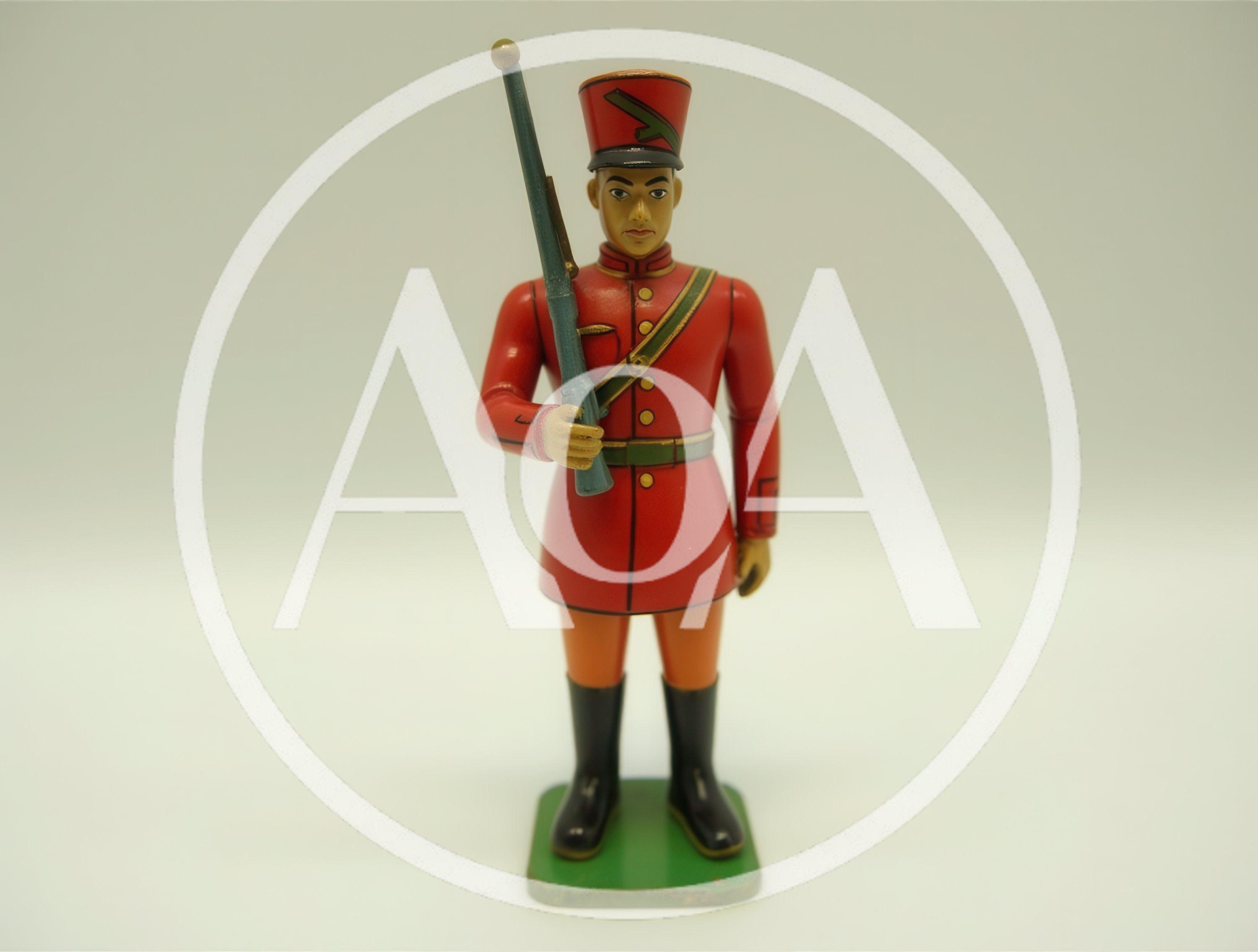 Vintage Tin Toy Soldier Standing With Rifle