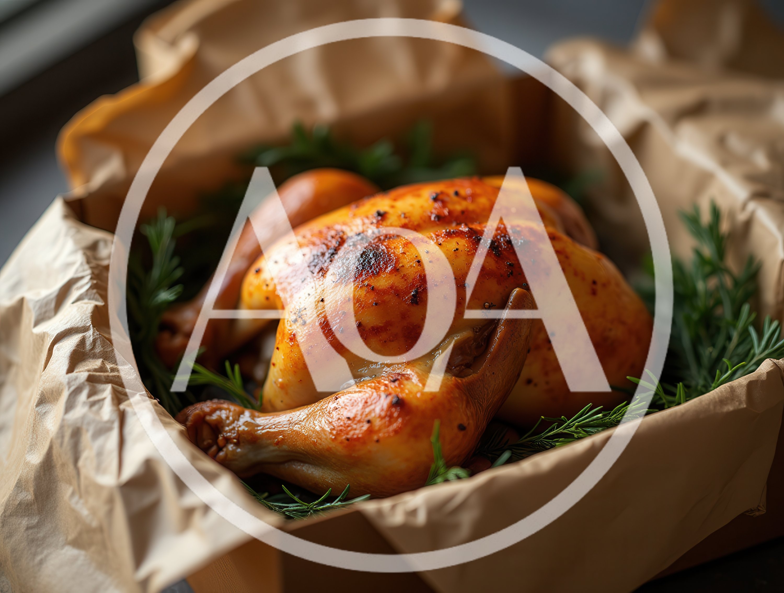 Roasted Whole Chicken Served In Parchment Paper