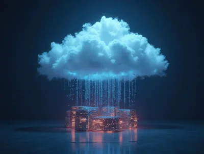 Digital Cloud Computing Data Transfer Concept