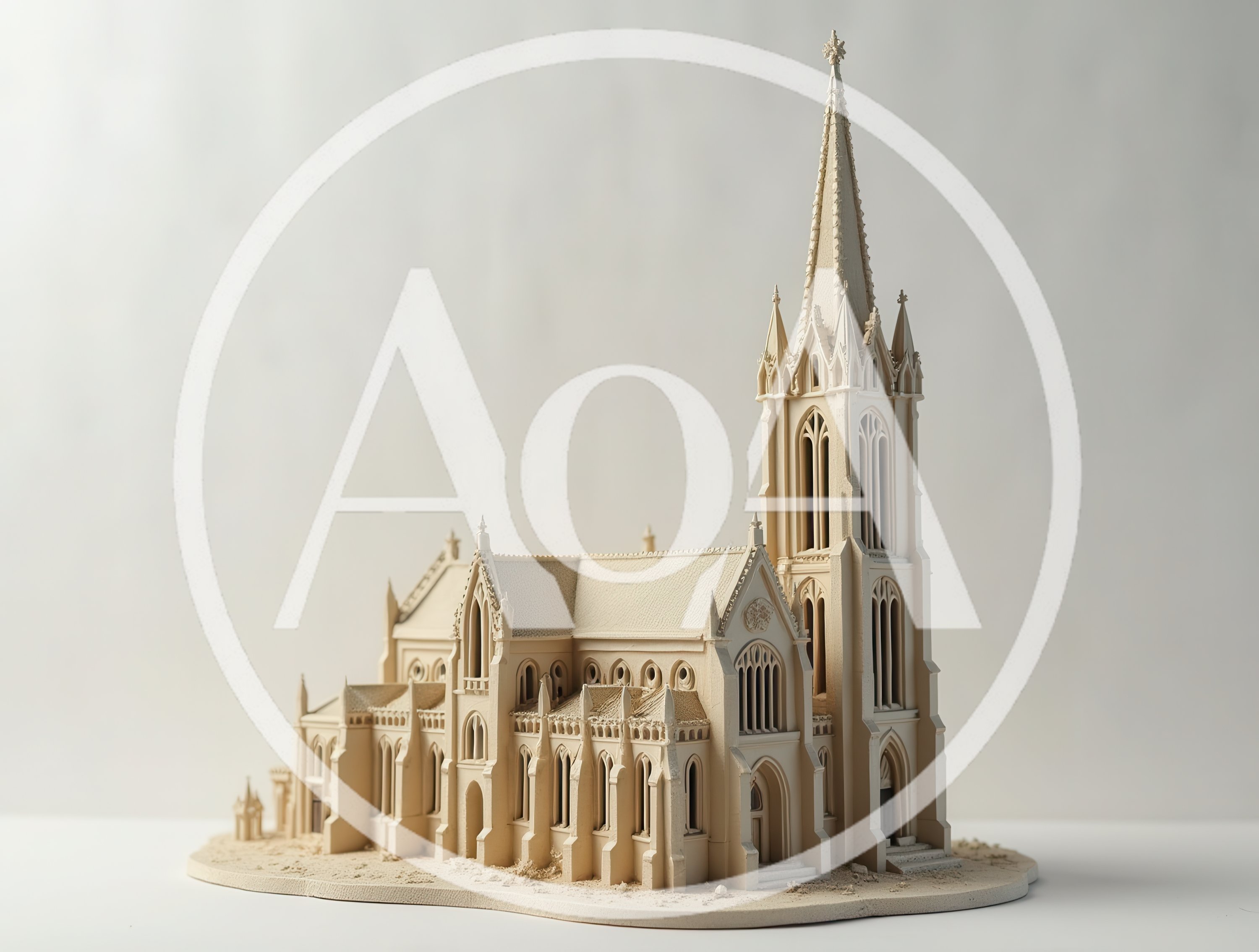 Detailed Architectural Model Of A Gothic Church