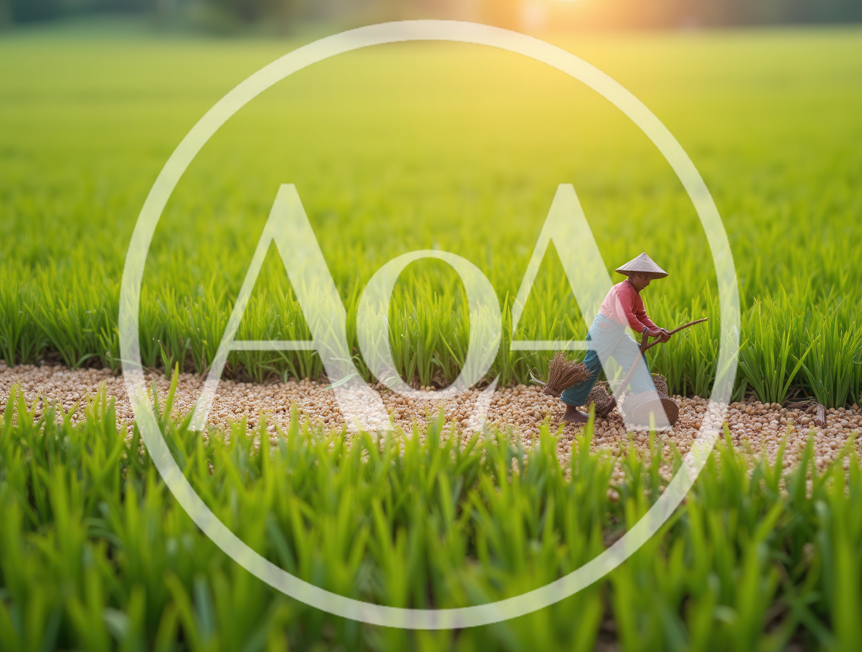 Miniature Farmer Working On A Grain Path