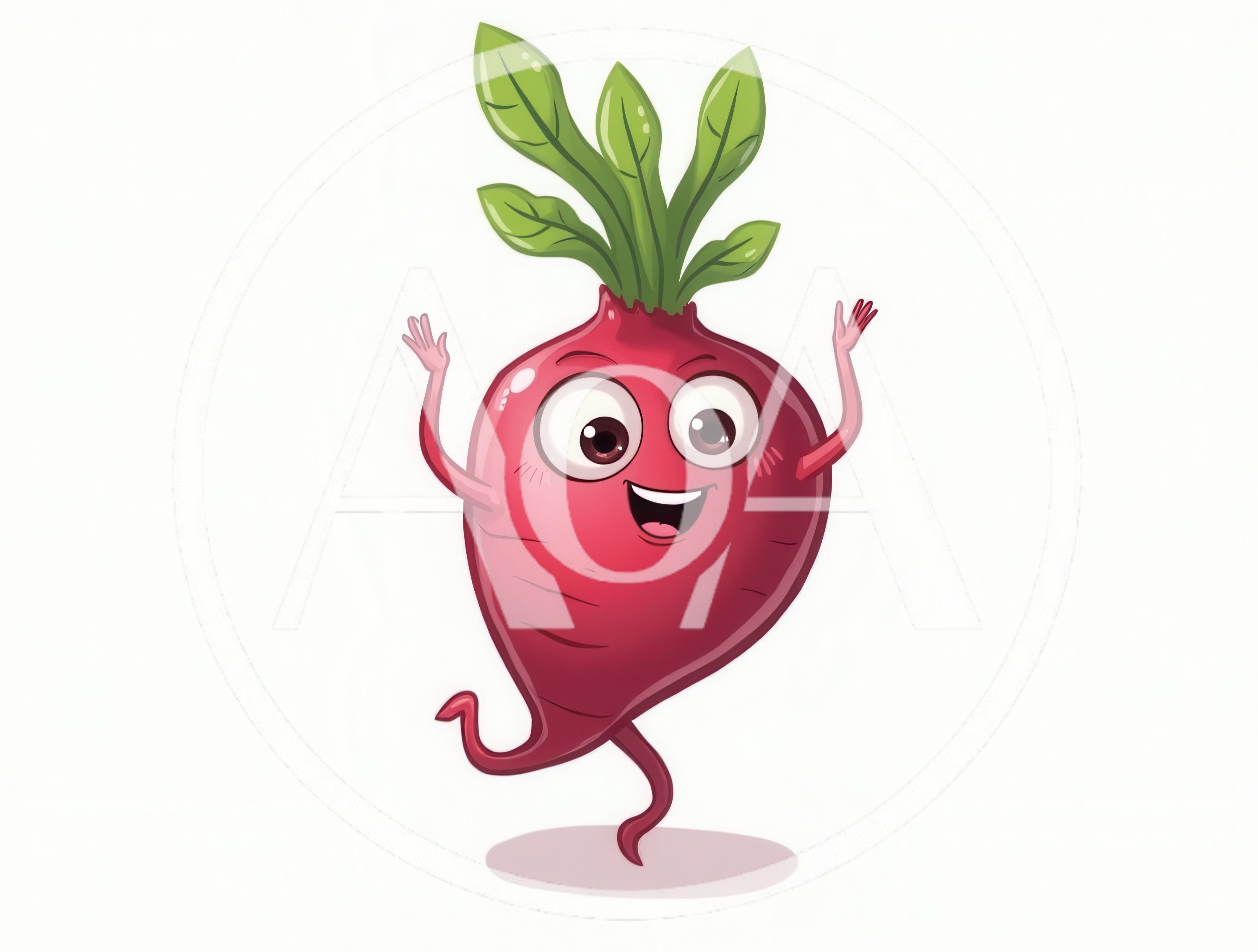 Happy Cartoon Beetroot Character Dancing