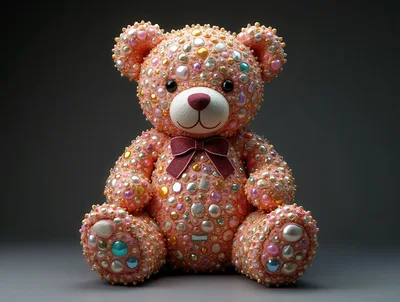 Jeweled Teddy Bear With Decorative Gemstones