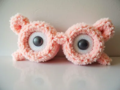 Handmade Crochet Pink Eyeglasses Toy