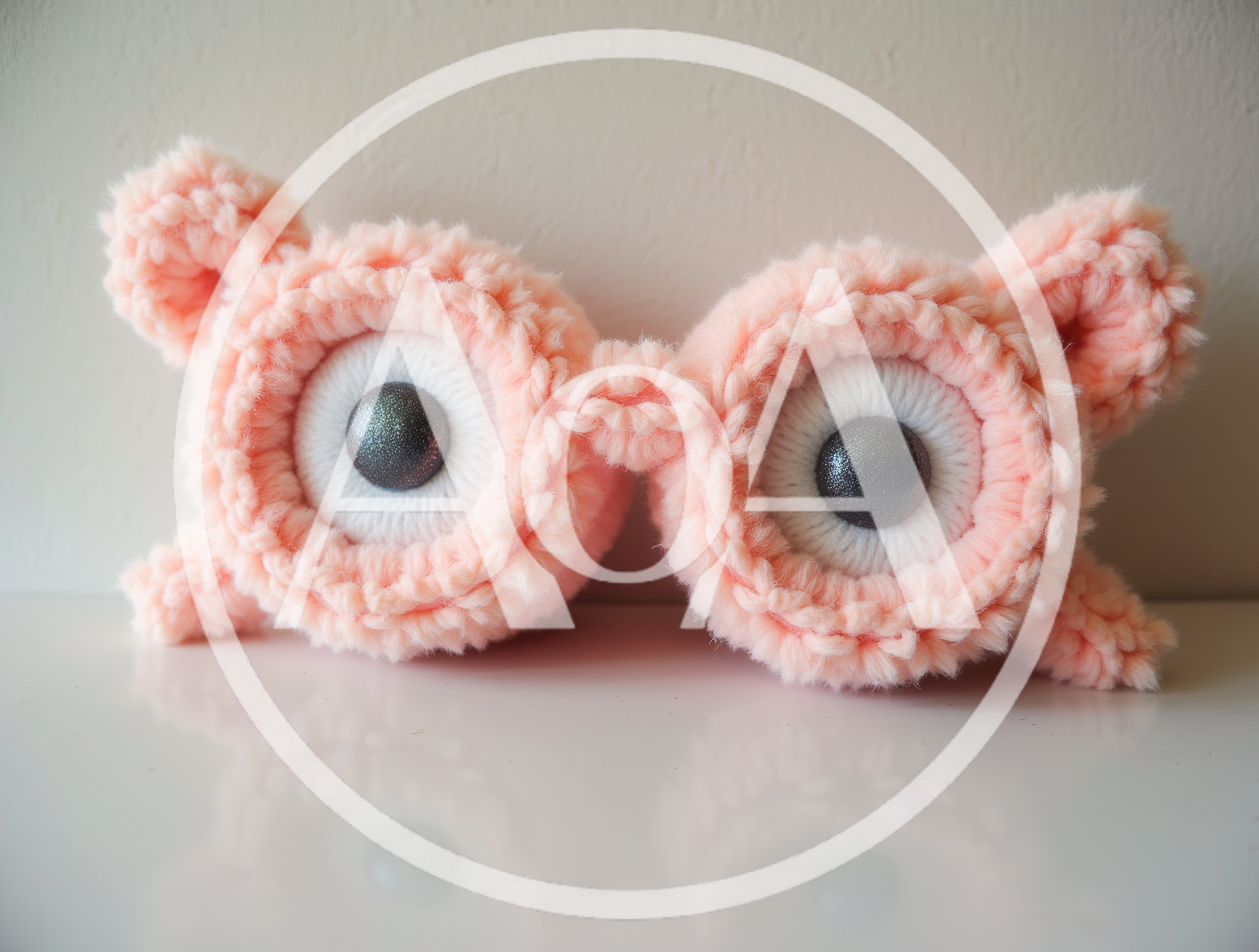 Handmade Crochet Pink Eyeglasses Toy