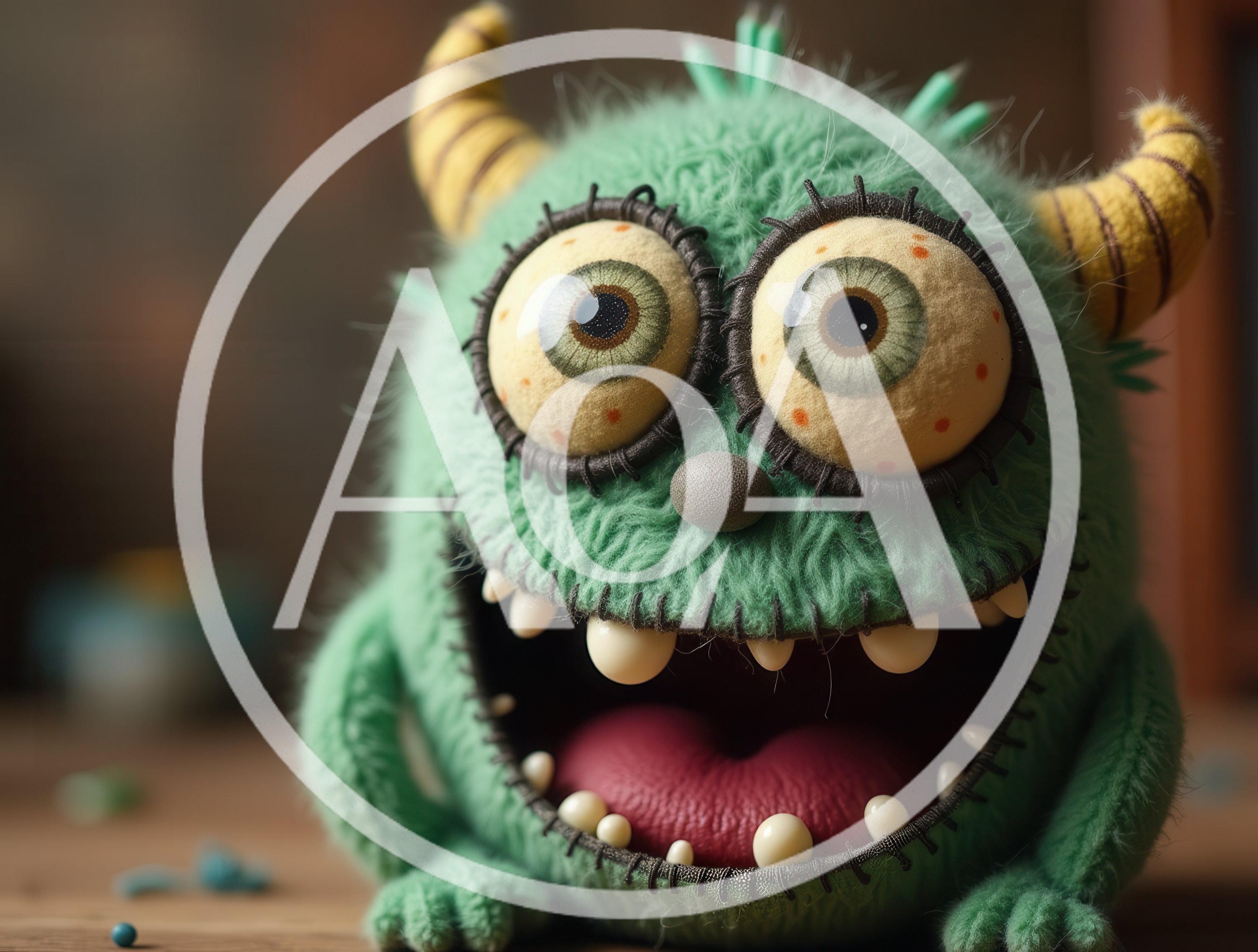 Cute Green Fuzzy Monster Plush Toy