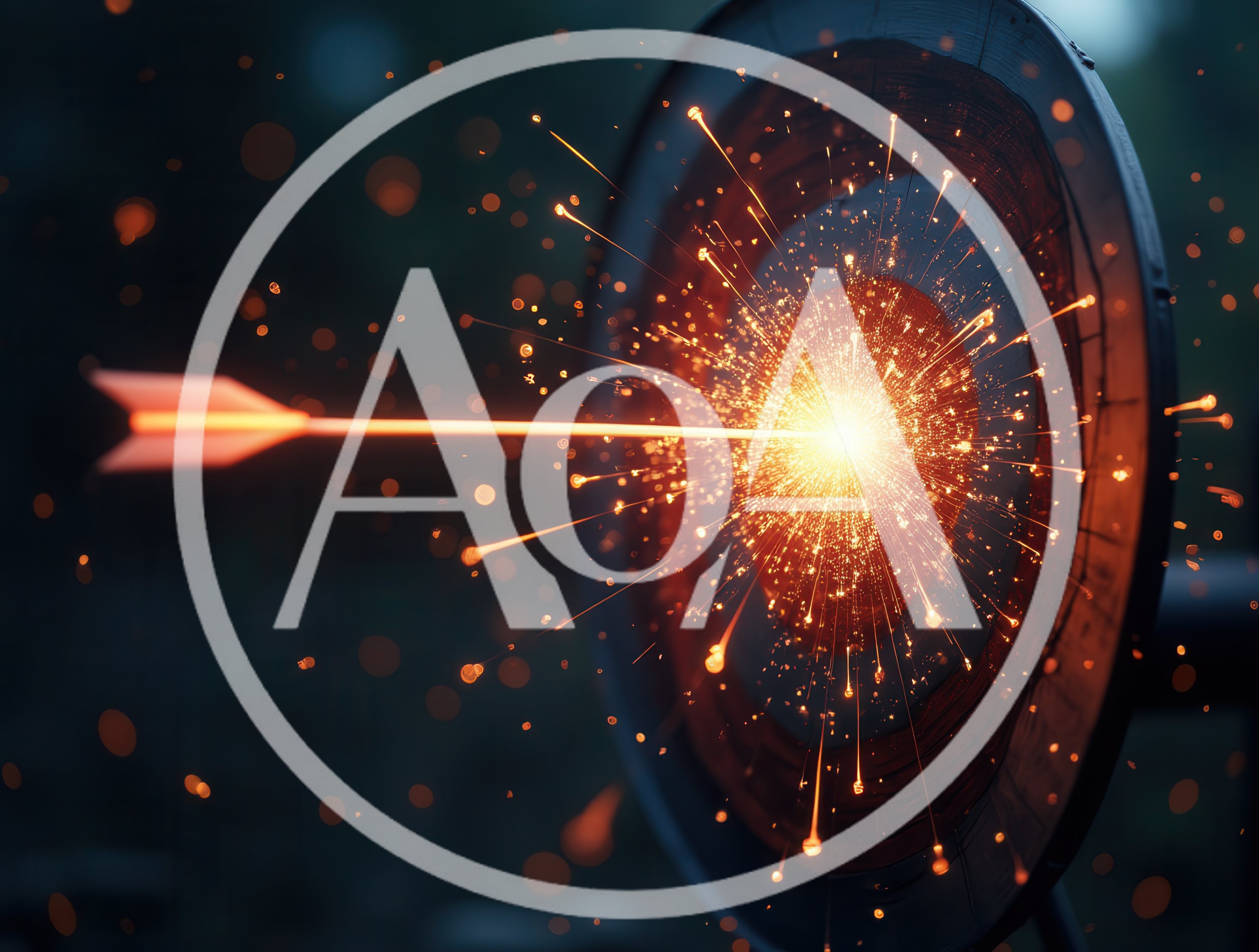 Glowing Arrow Striking Center Of Target