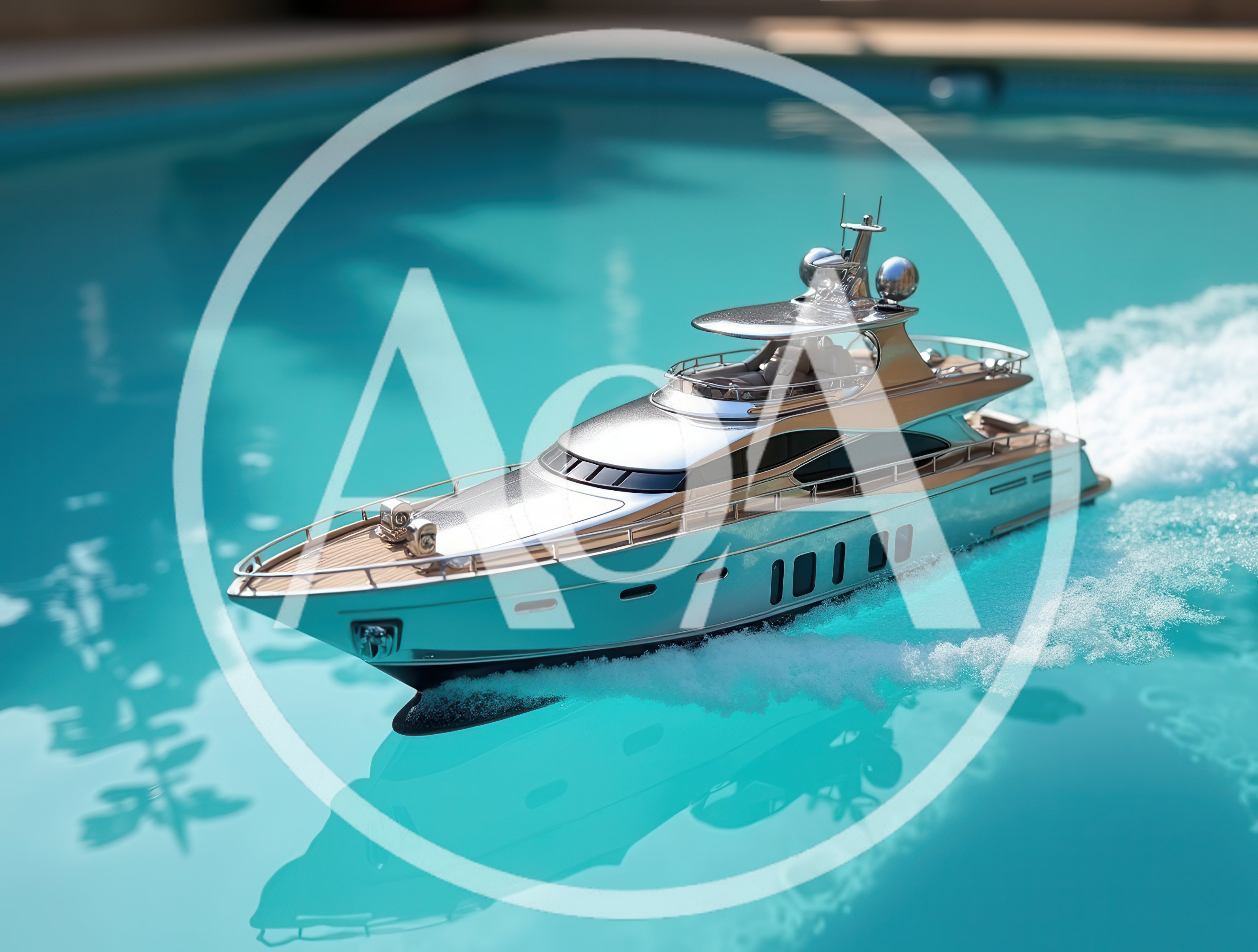 Remote Controlled Luxury Yacht Sailing In Swimming Pool