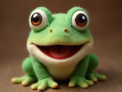 Cute Green Frog Plush Toy Sitting