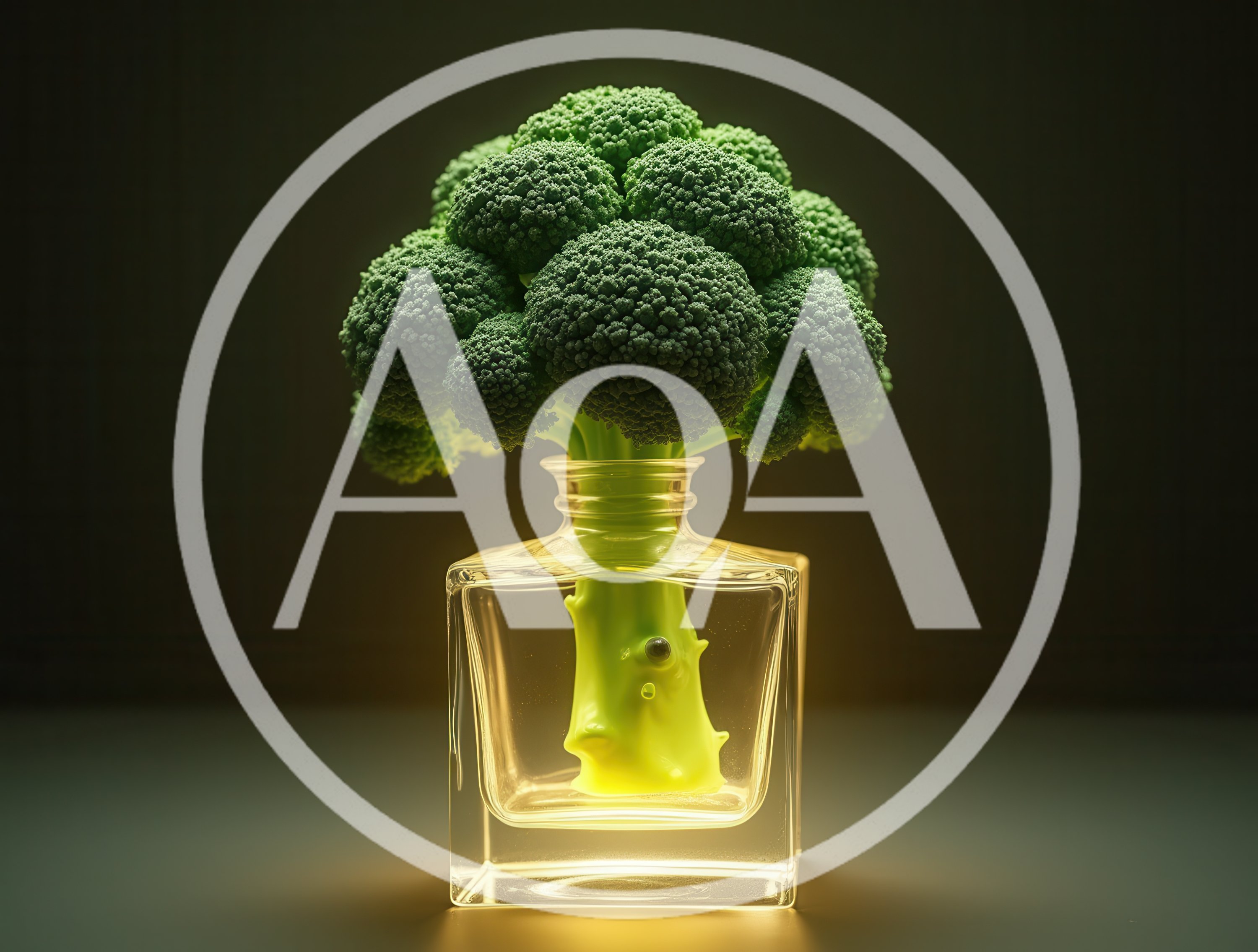 Broccoli Floret Inside A Glass Perfume Bottle